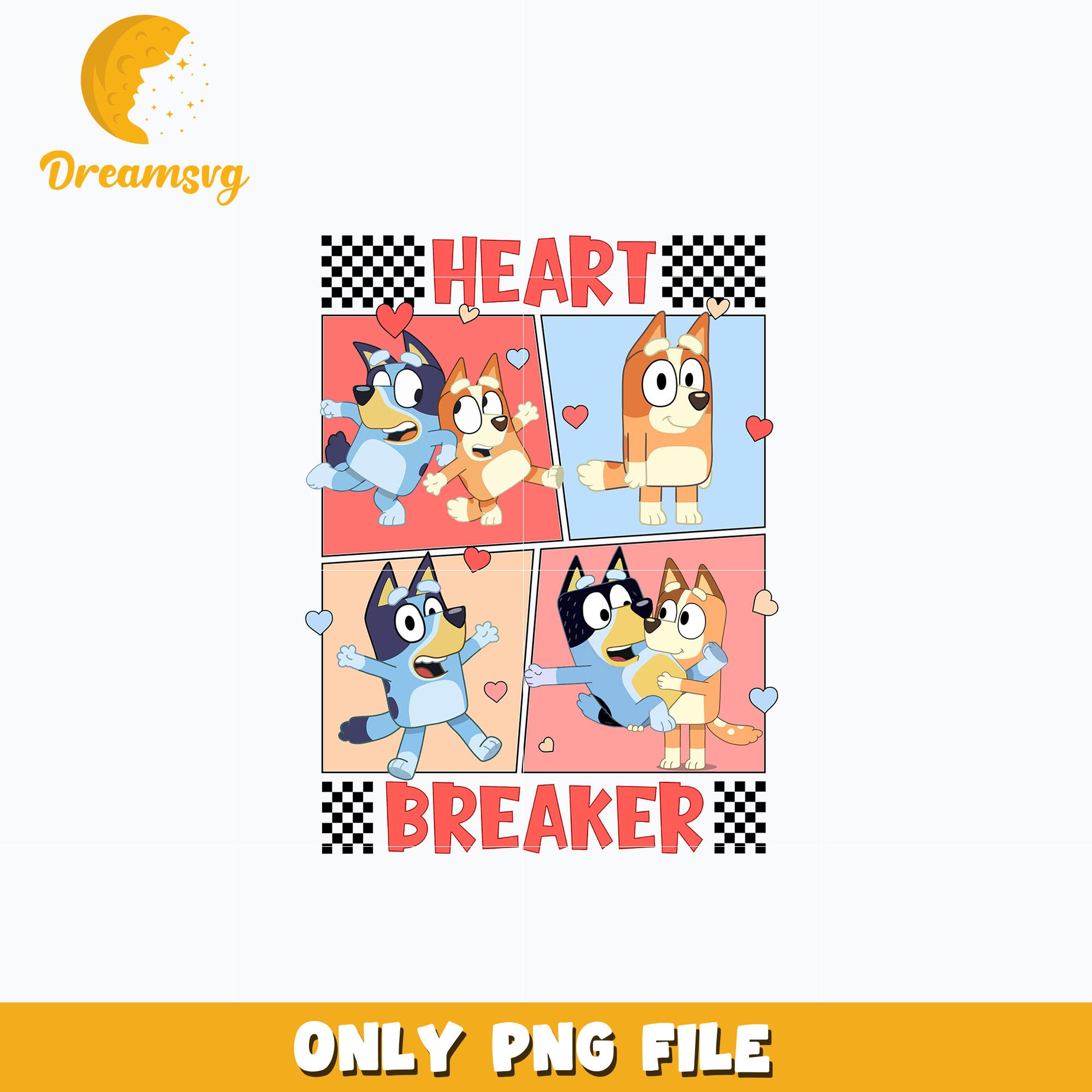 Bluey heart breaker valentines png