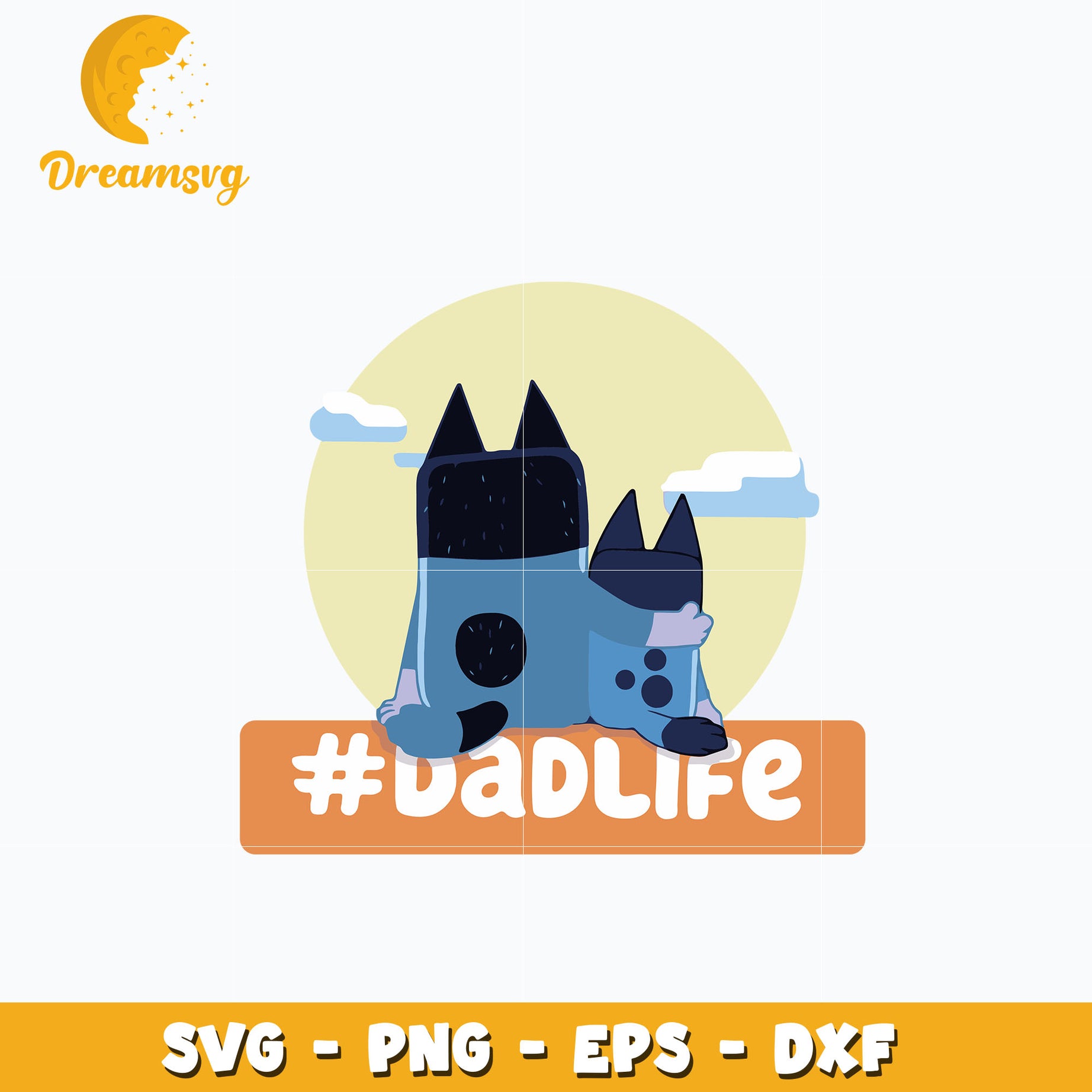 Bluey and Bandit dadlife svg