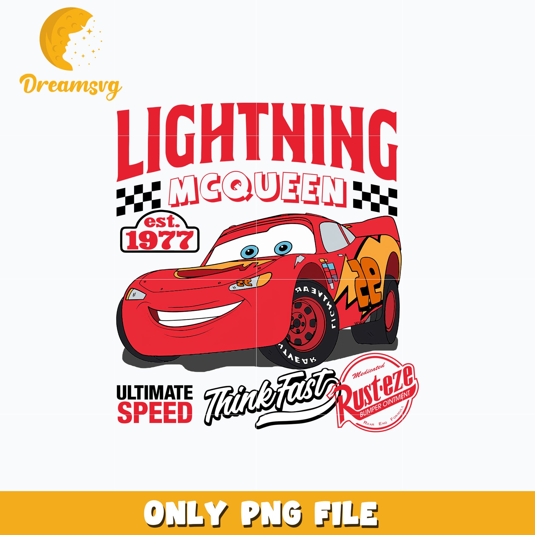 Lightning mcqueen est 1977 cartoon png