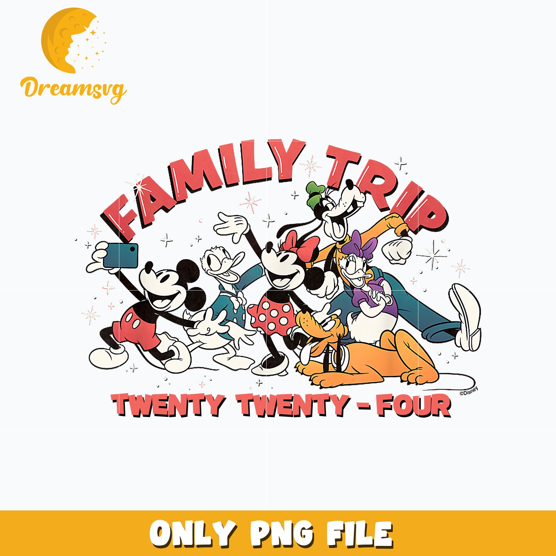 Mickey friends family trip 2024 png