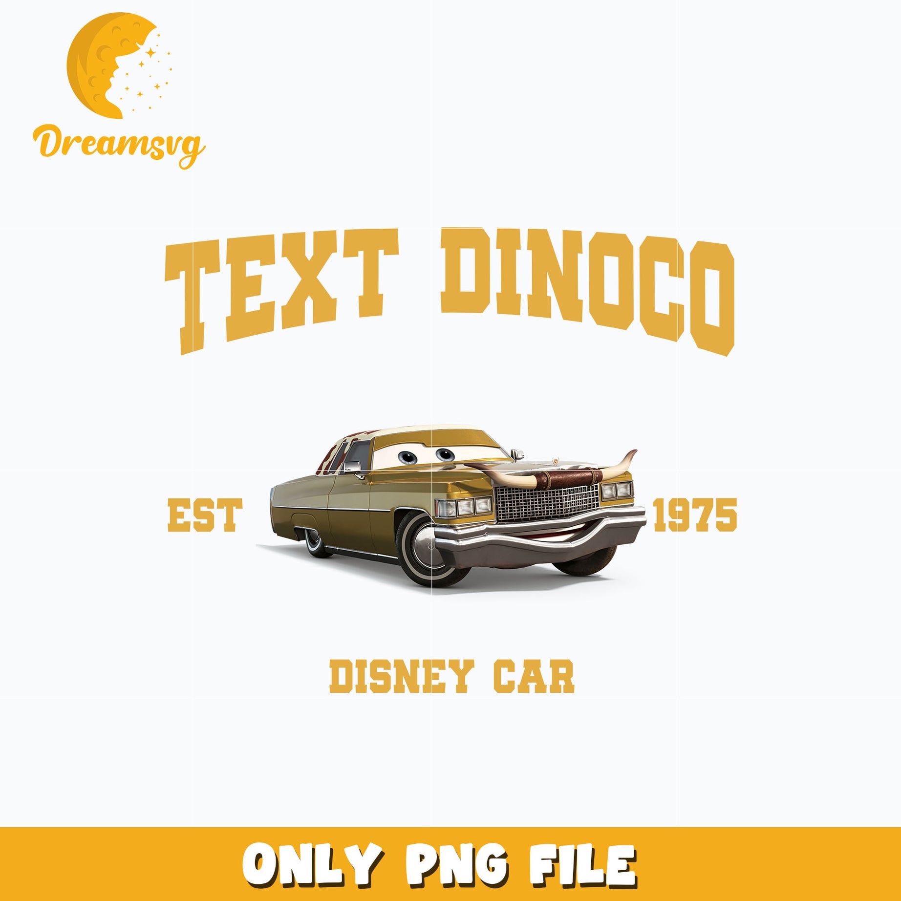 Text dinoco est 1975 disney car png