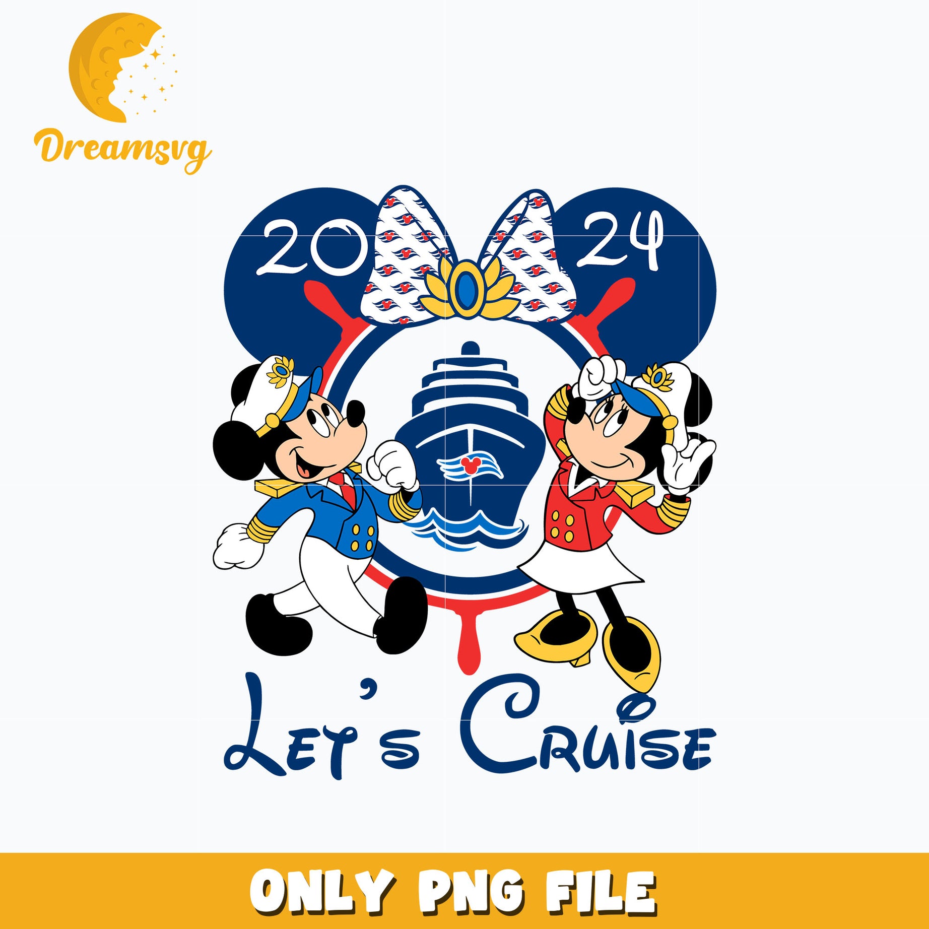 Minnie couple let's cruise 2024 png