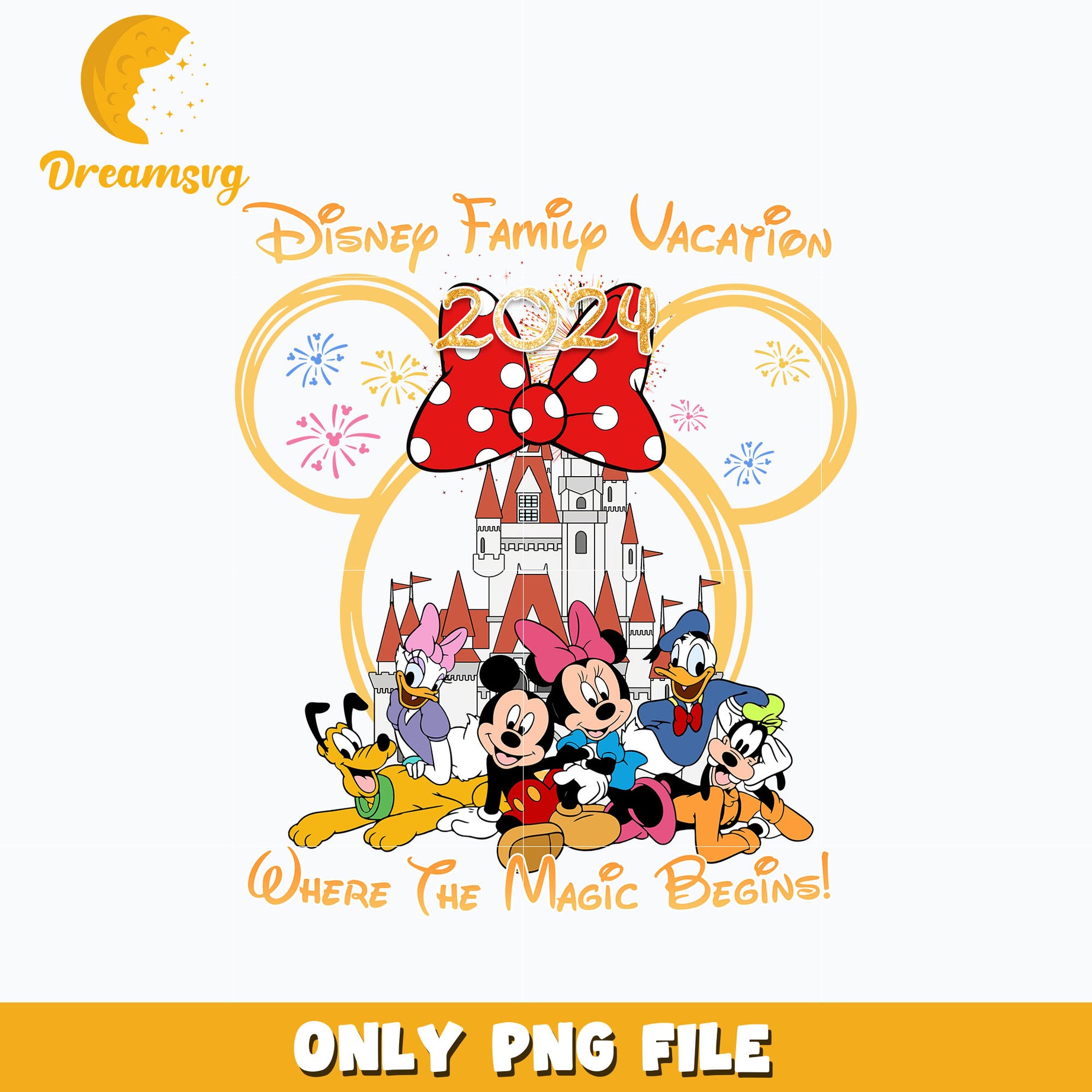 Minnie head family vacation 2024 png