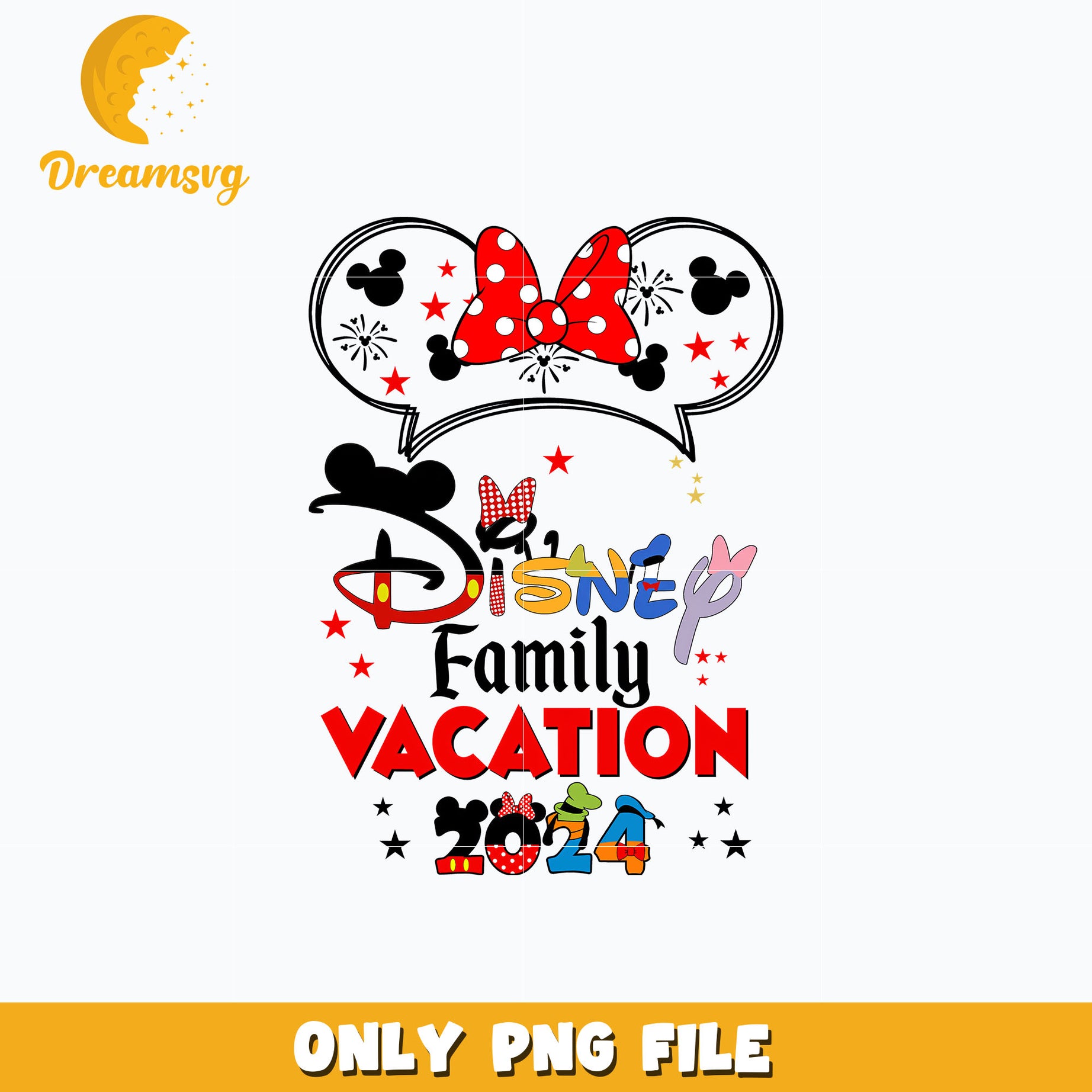 Minnie head family vacation 2024 png