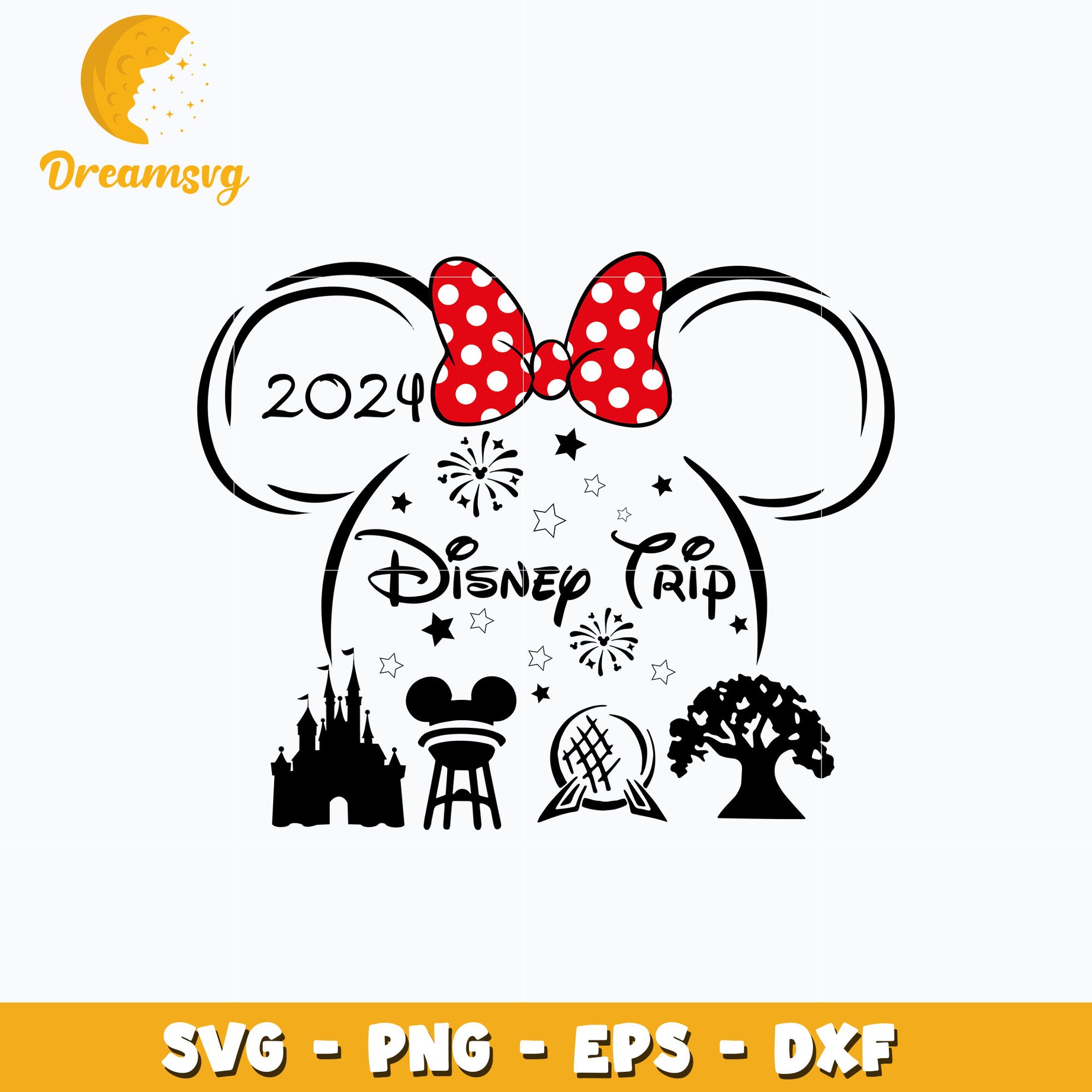 Minnie head disney trip 2024 svg