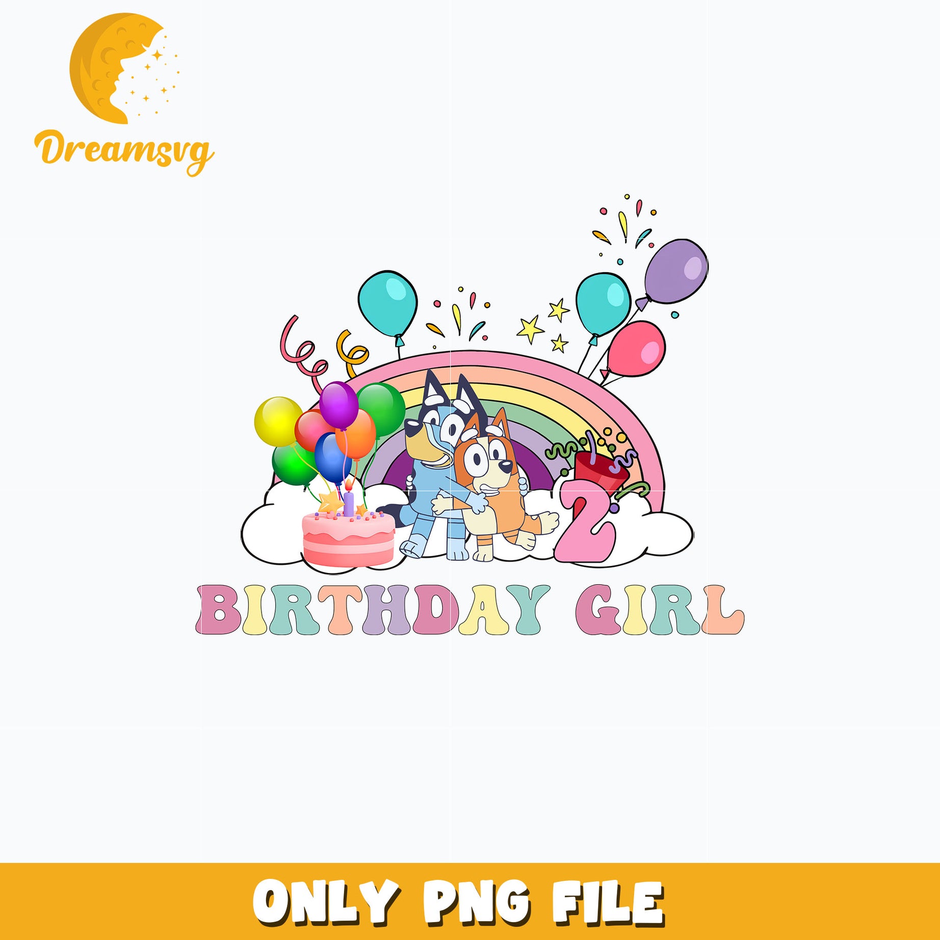 Bluey bingo birthday girl png