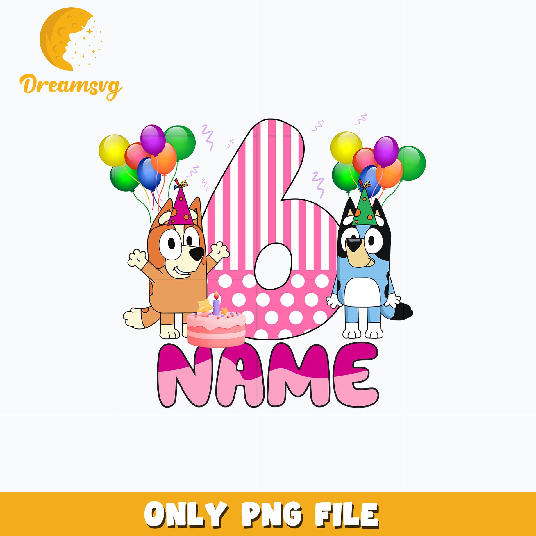 Bluey bingo name birthday png