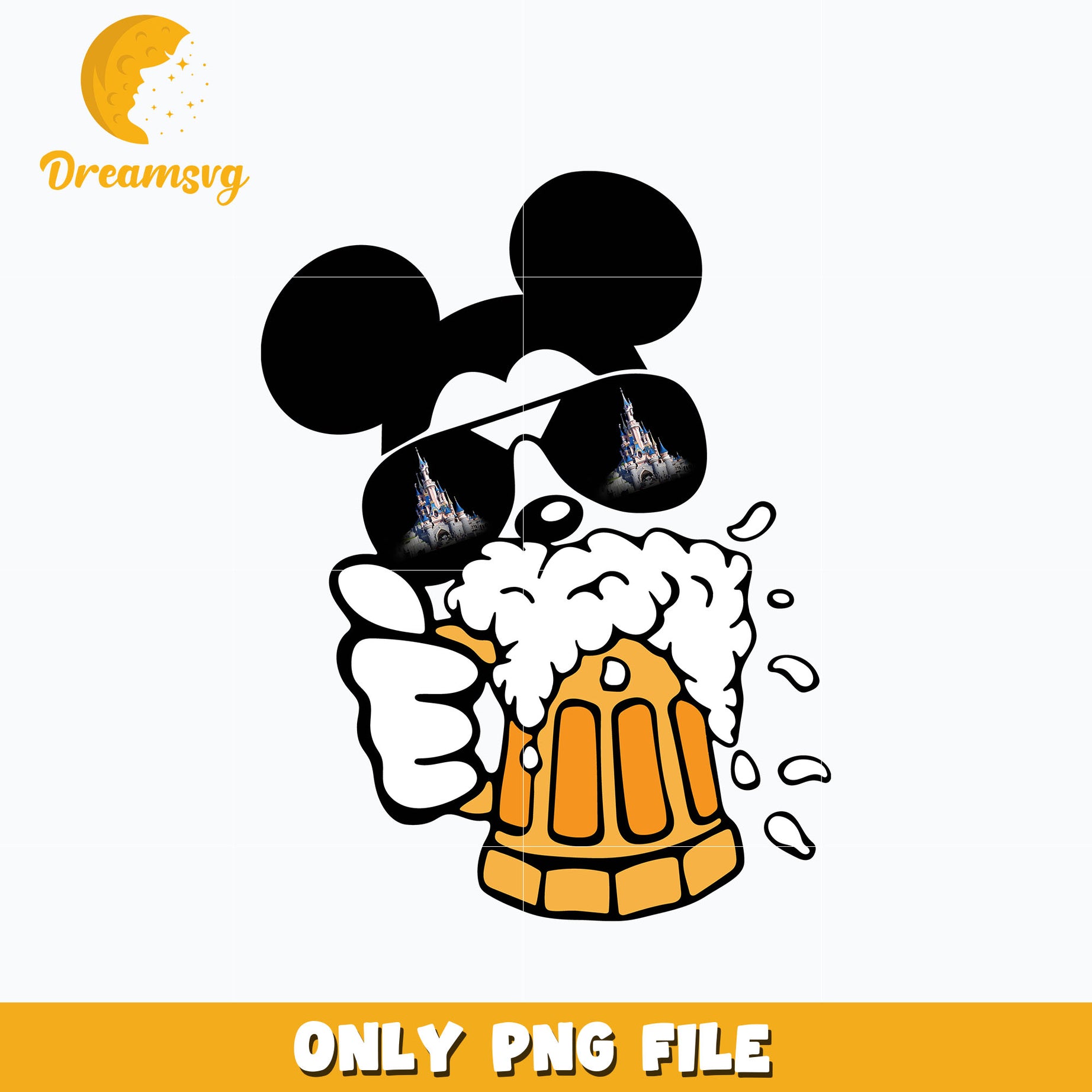 Mickey mouse drinking beer png