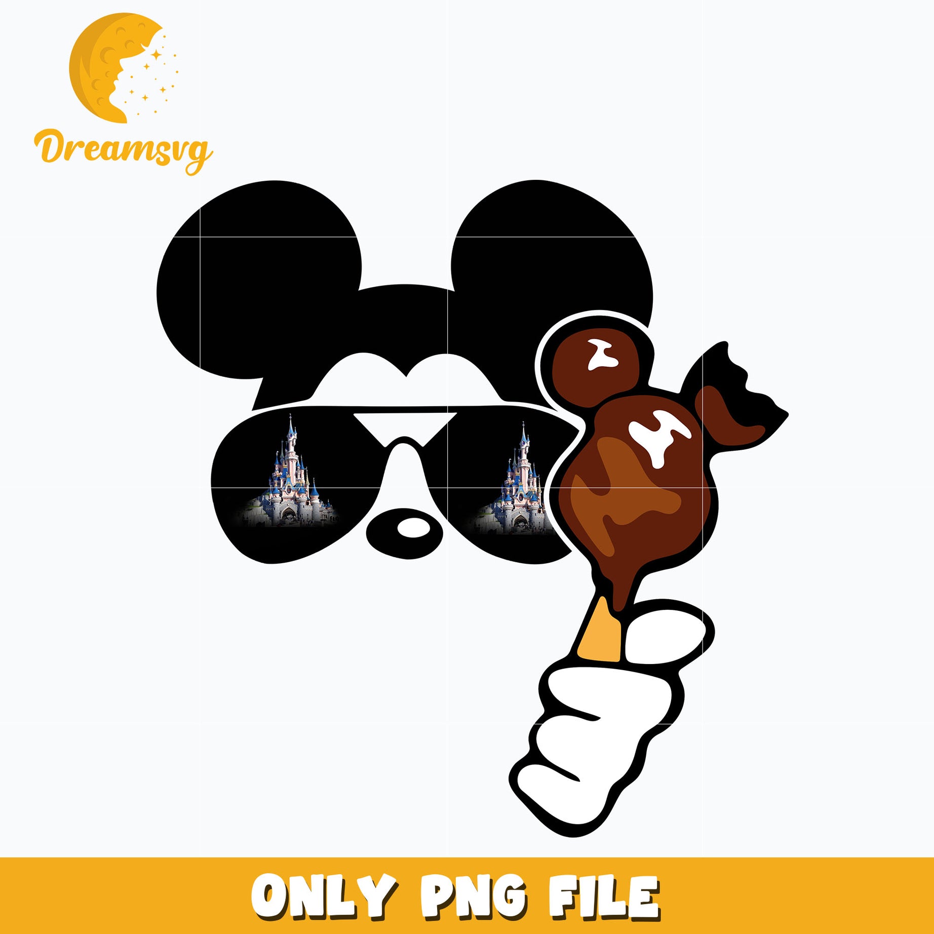 Mickey mouse eating chocolate png