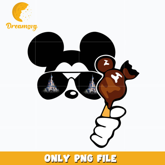 Mickey mouse eating chocolate png