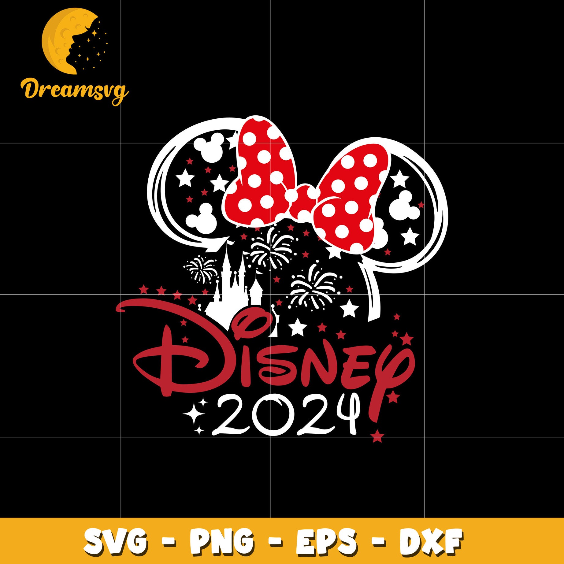 Minnie mouse head disney trip 2024 svg