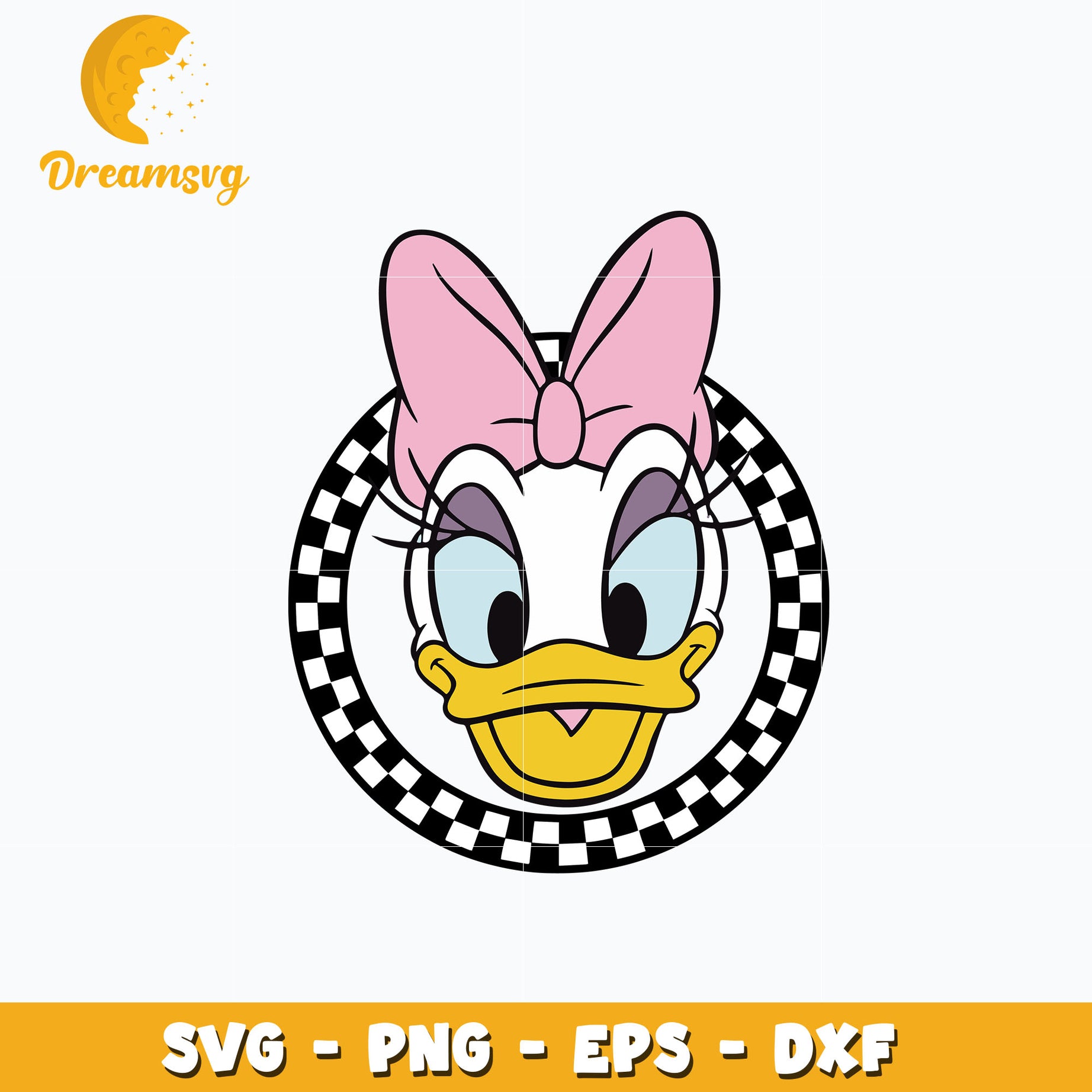 Retro Daisy Duck SVG DXF EPS PNG Cut Files