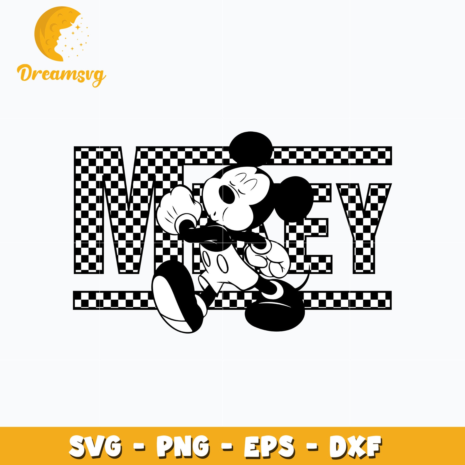 Mickey mouse black white svg