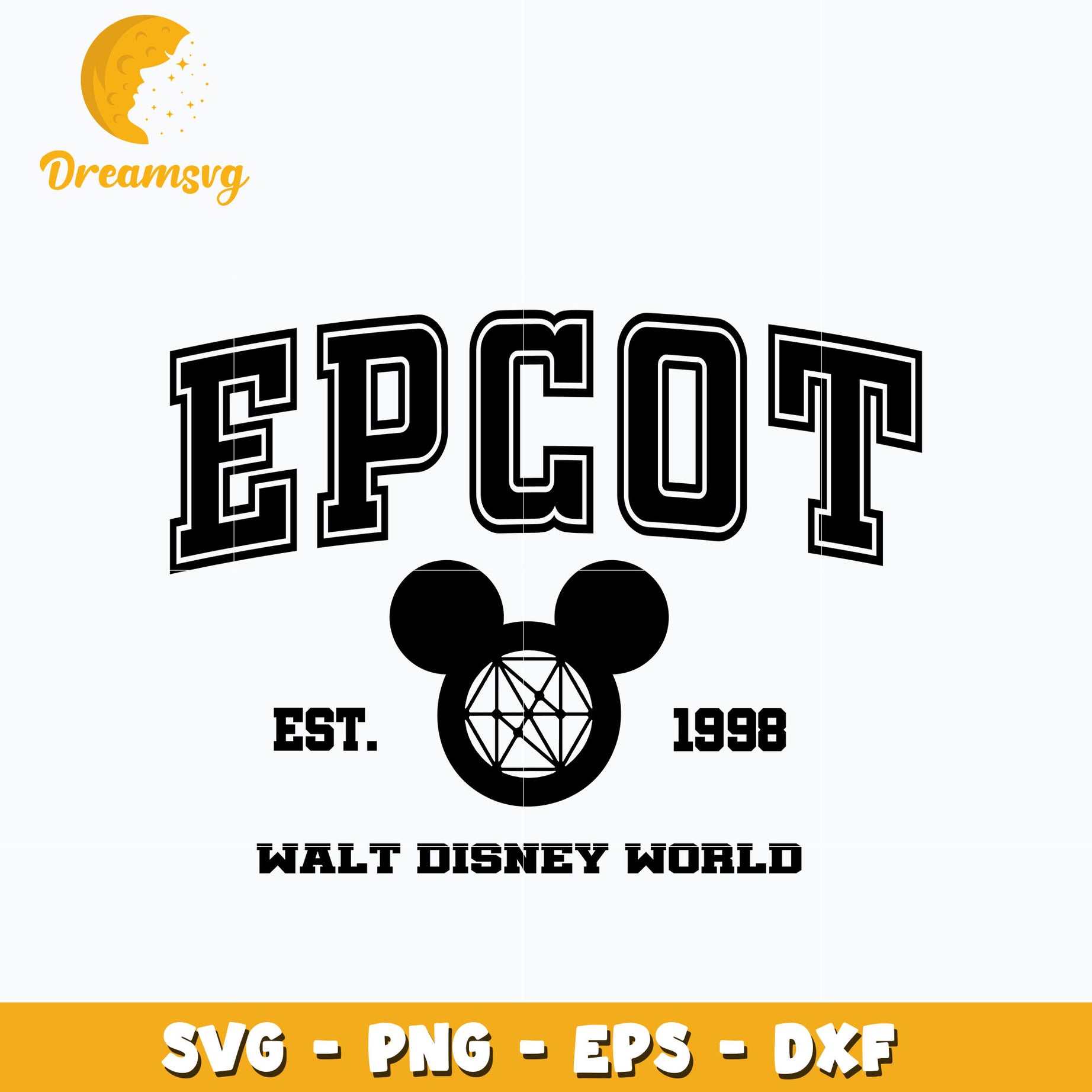 Mickey head epcot est 1998 svg