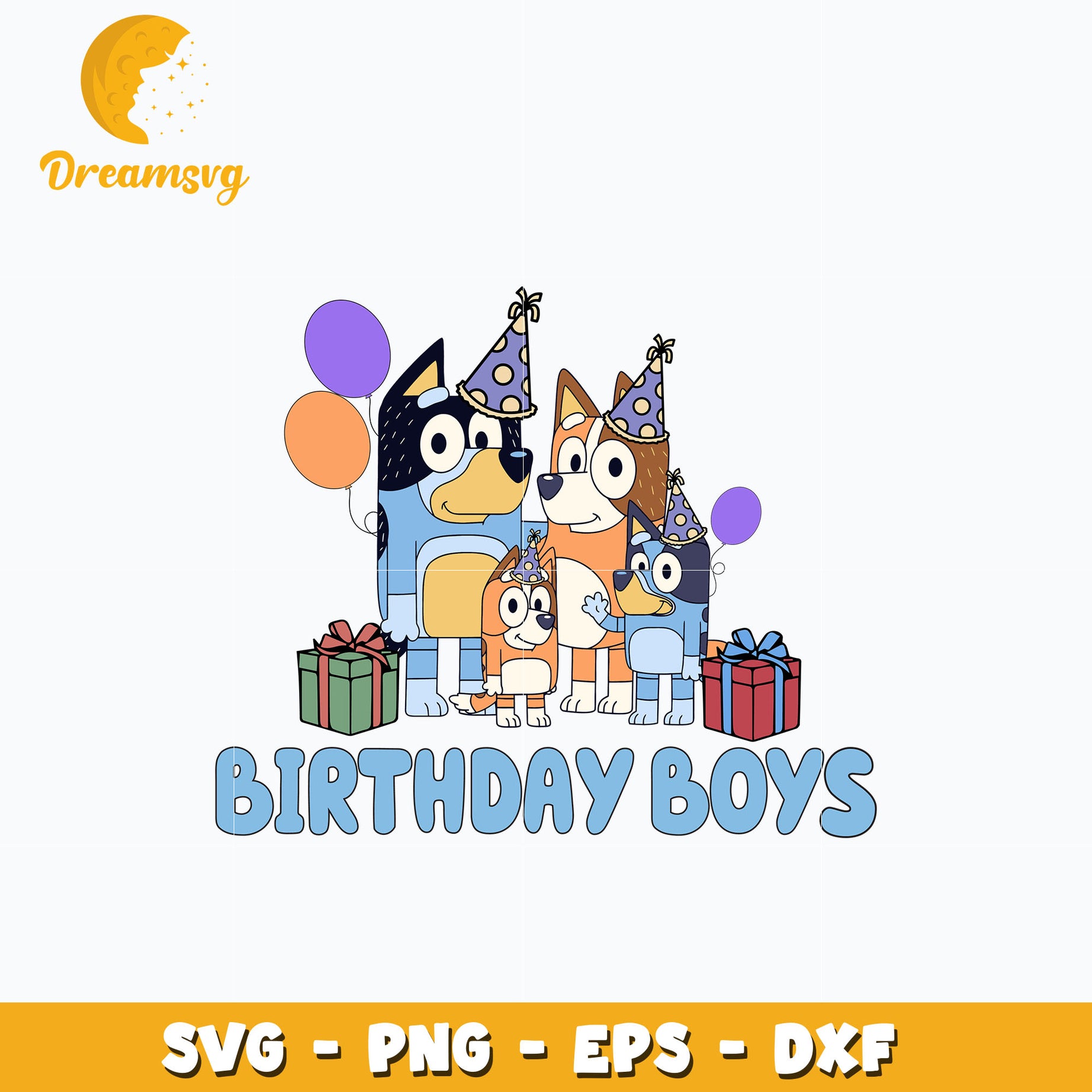 Bluey family birthday boy svg