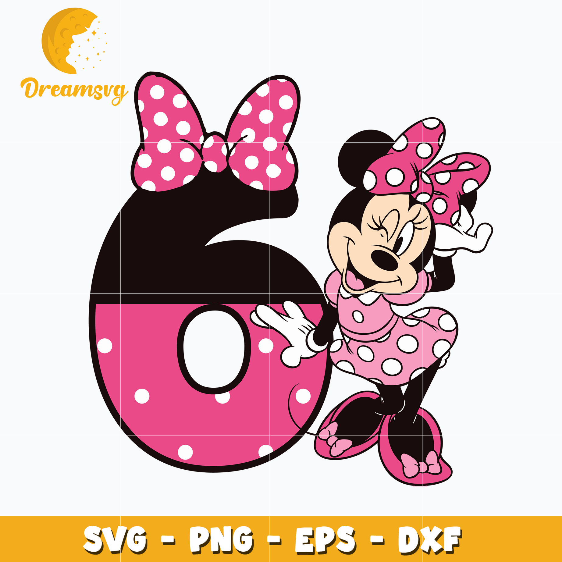 Minnie mouse disney birthday 6th svg