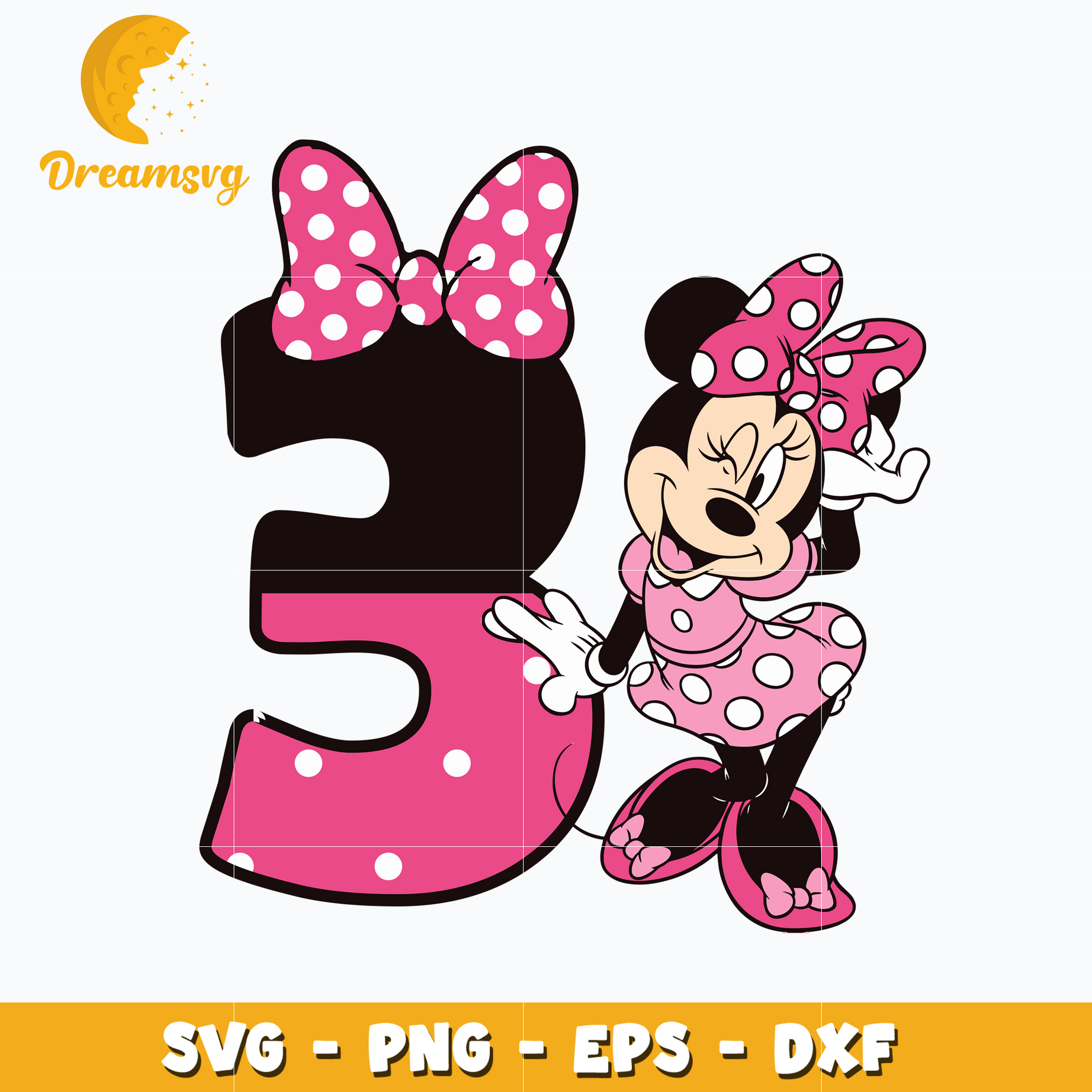 Minnie mouse disney birthday 3rd svg