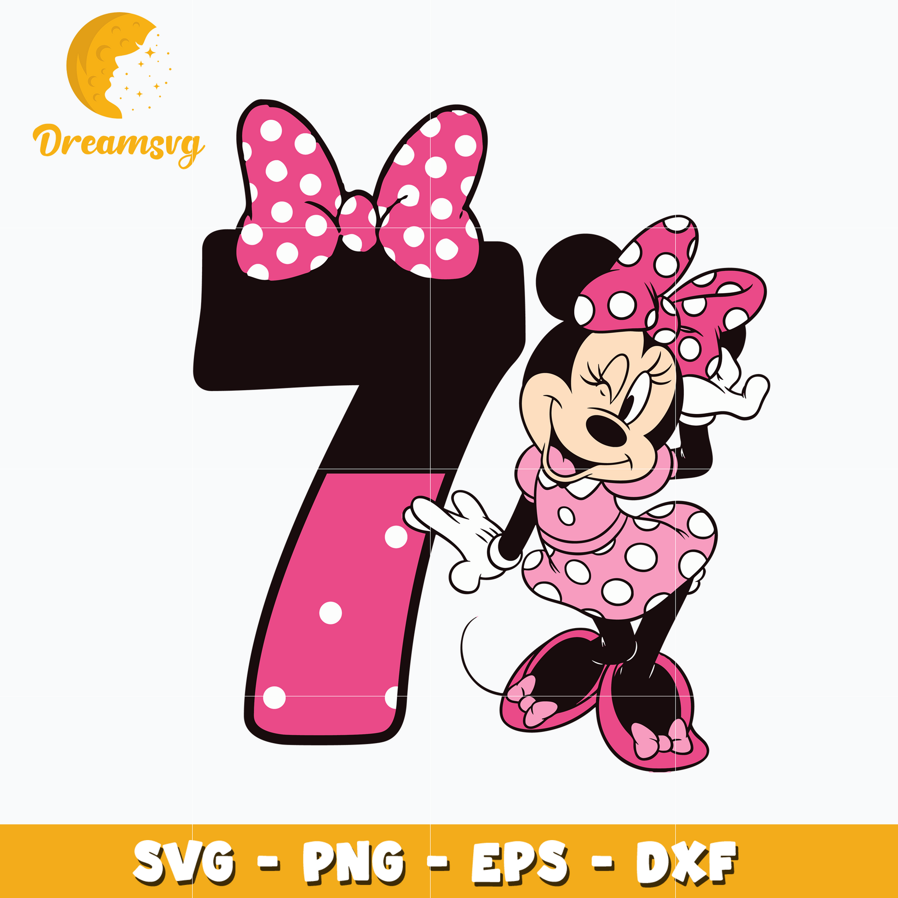 Minnie mouse disney birthday 7th svg