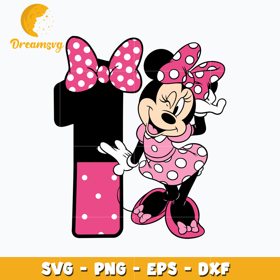 Minnie mouse disney birthday 1st svg