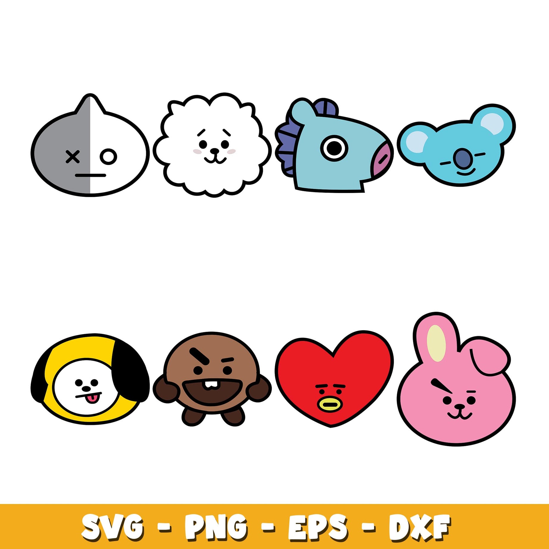 Bt21 Characters svg, BT 21  bundle svg, Cartoon svg  