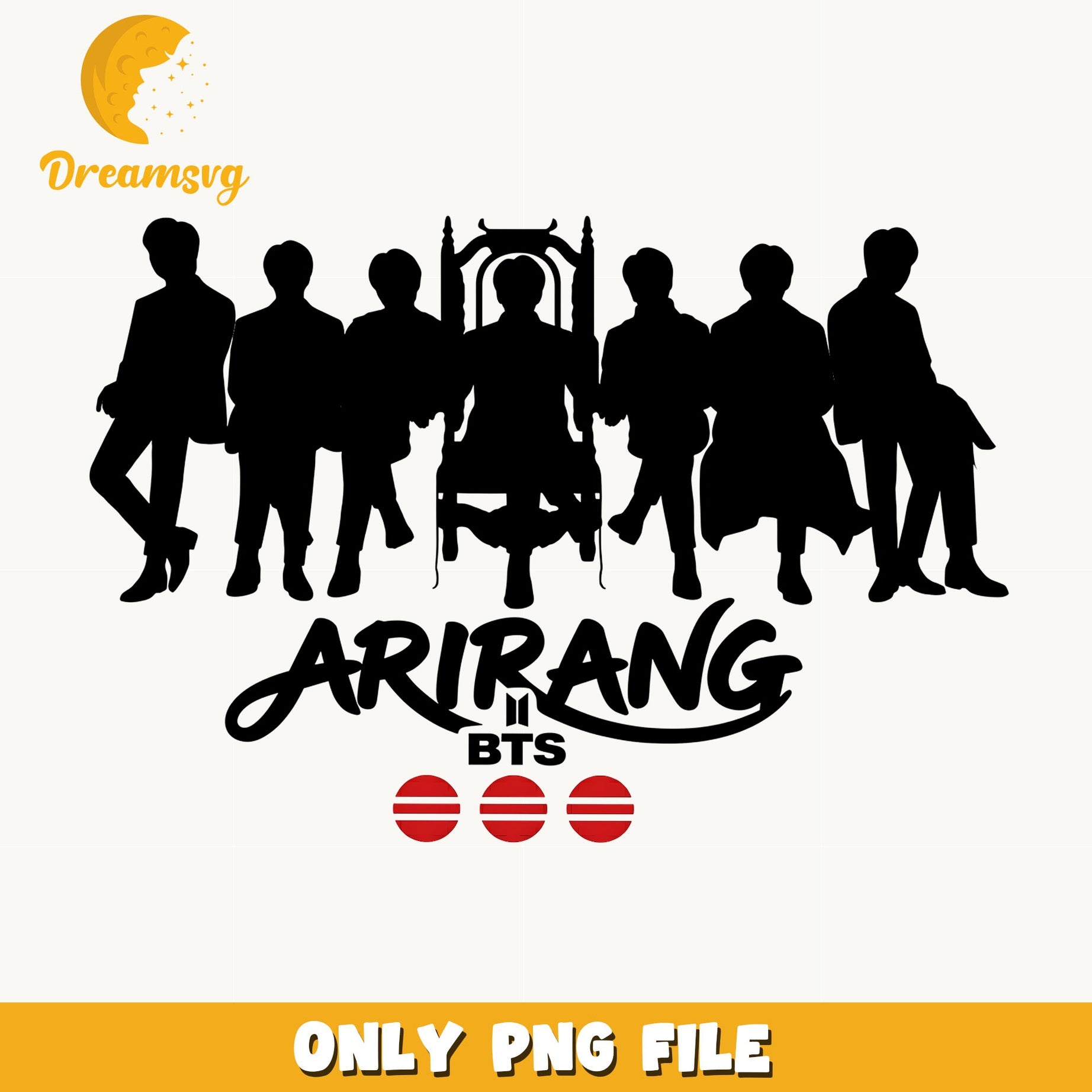 BTS Arirang Silhouette PNG, Kpop Band PNG, BTS Members PNG