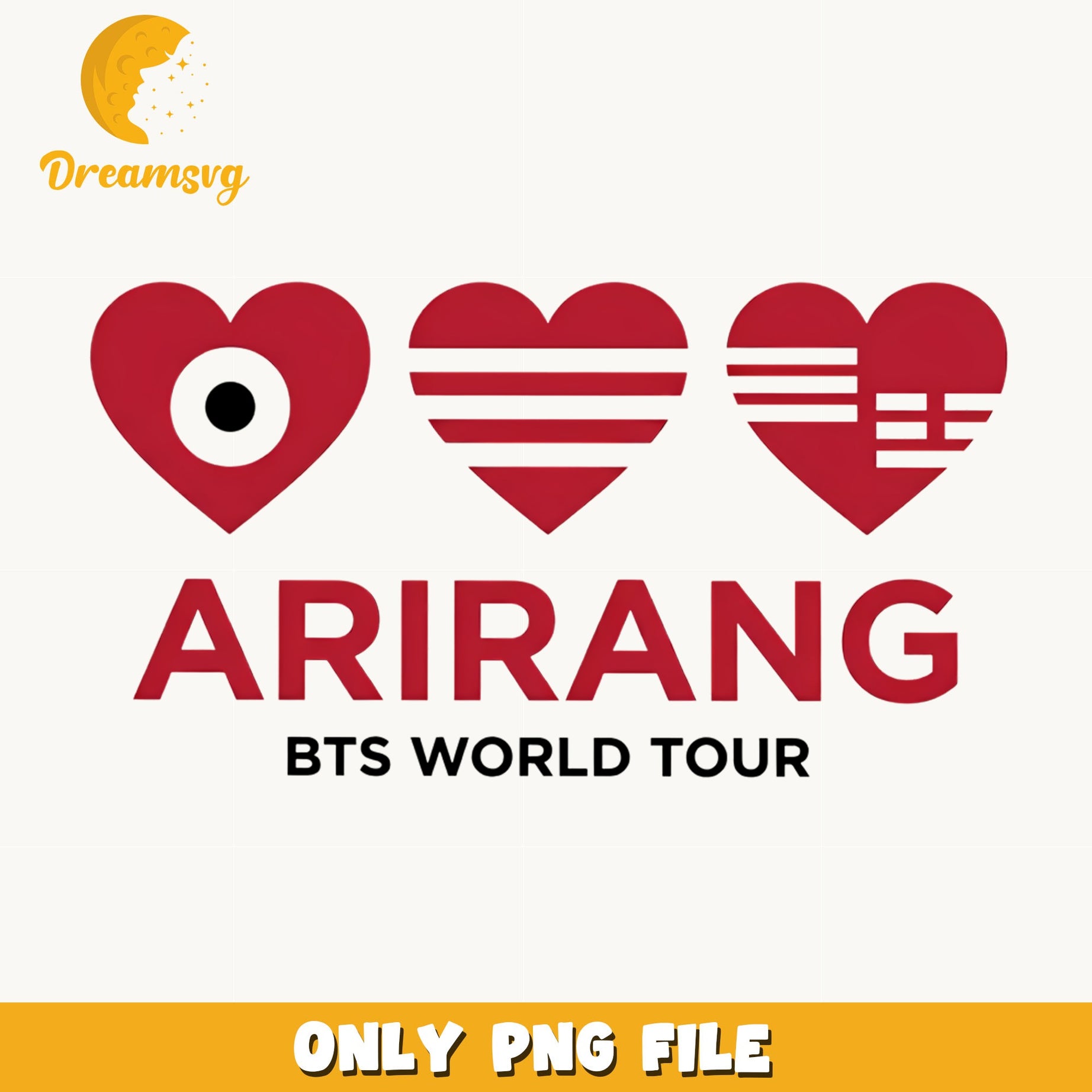 BTS Arirang World Tour PNG, Kpop Heart Logo PNG, BTS Fan PNG