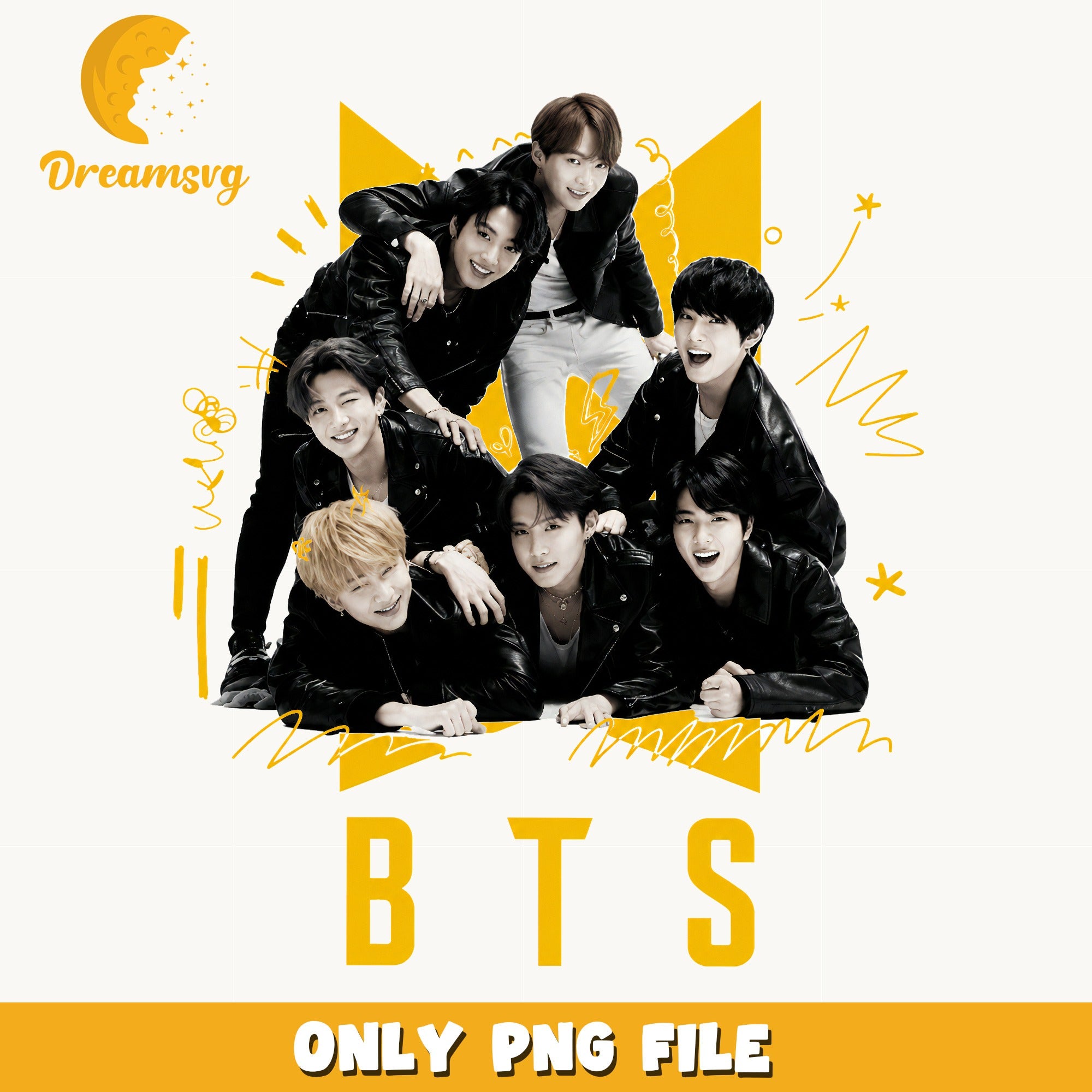 BTS Band Members PNG, Kpop Group PNG, Army Fan Gift PNG