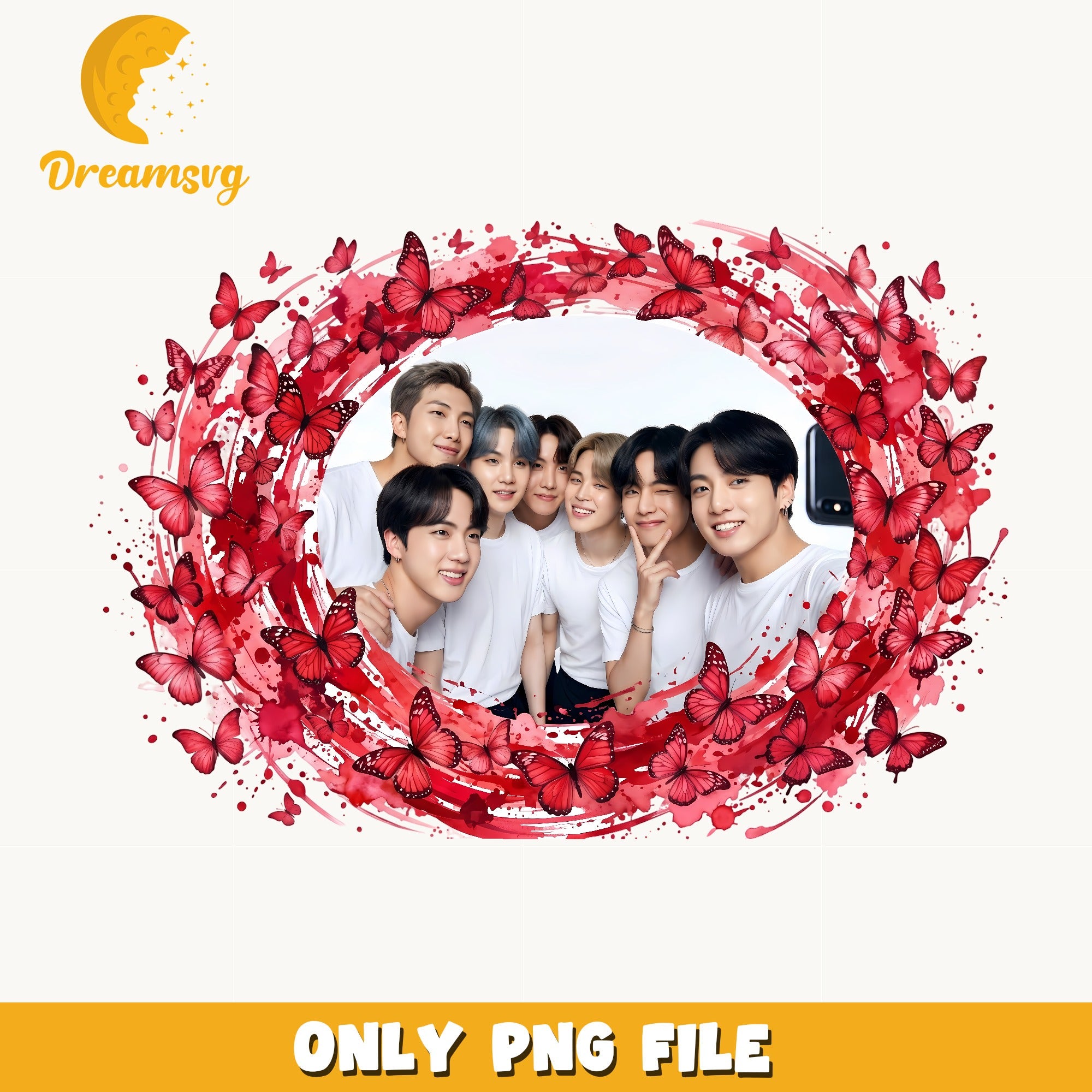 BTS Butterfly PNG, Kpop Band PNG, BTS Members Fans Gift PNG