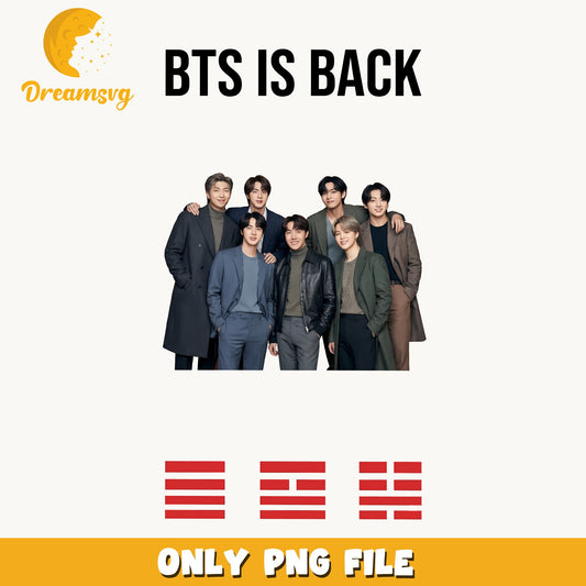 BTS Is Back PNG, Kpop Band Members PNG, Army Fan Gift PNG