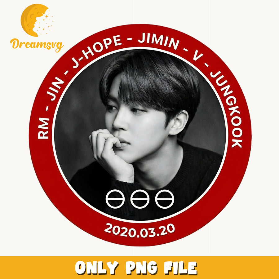 BTS Jin Kpop PNG, BTS Members Circle PNG, Kpop Fan Art PNG