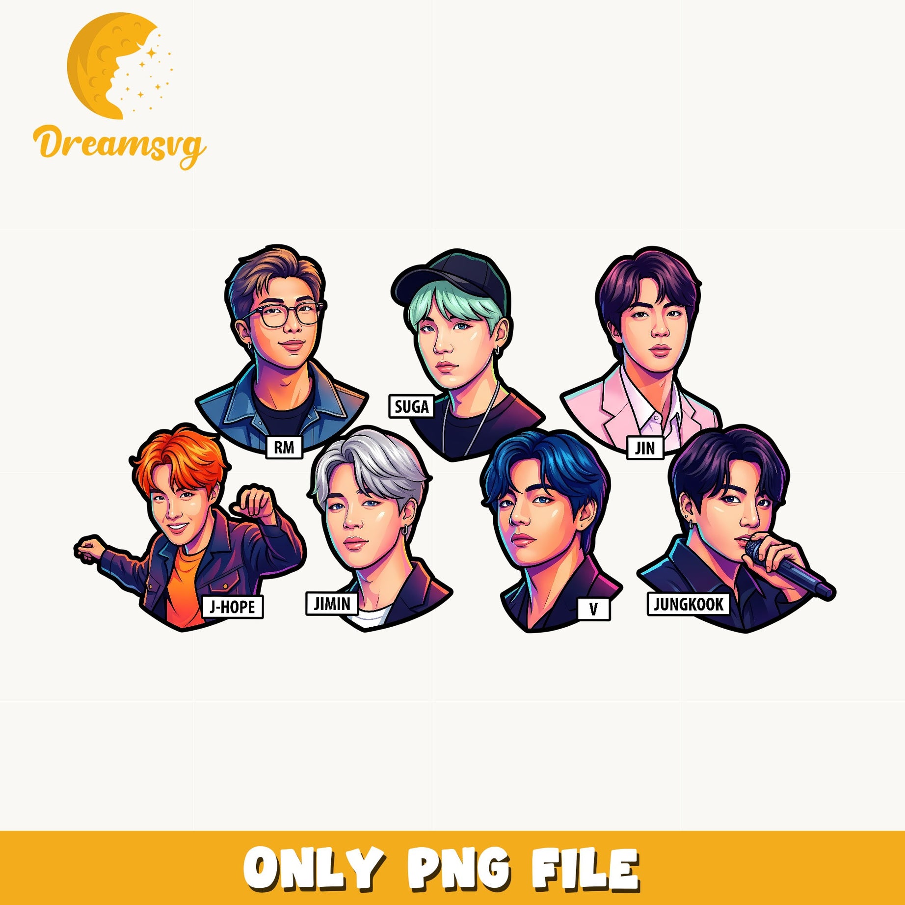 BTS Members Bundle PNG, Kpop Fan Art PNG, Jungkook Jimin PNG