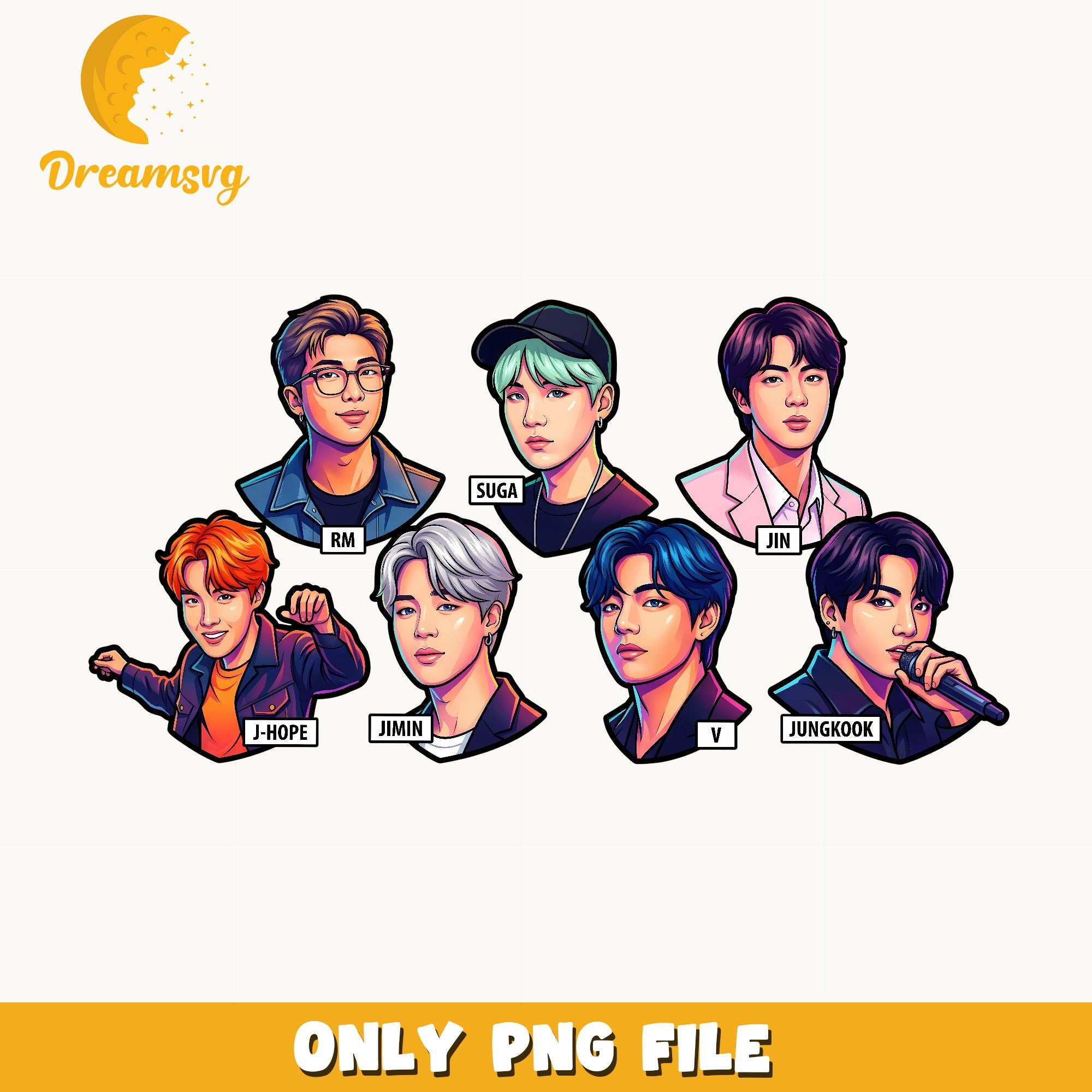 BTS Members Bundle PNG, Kpop Fan Art PNG, Jungkook Jimin PNG