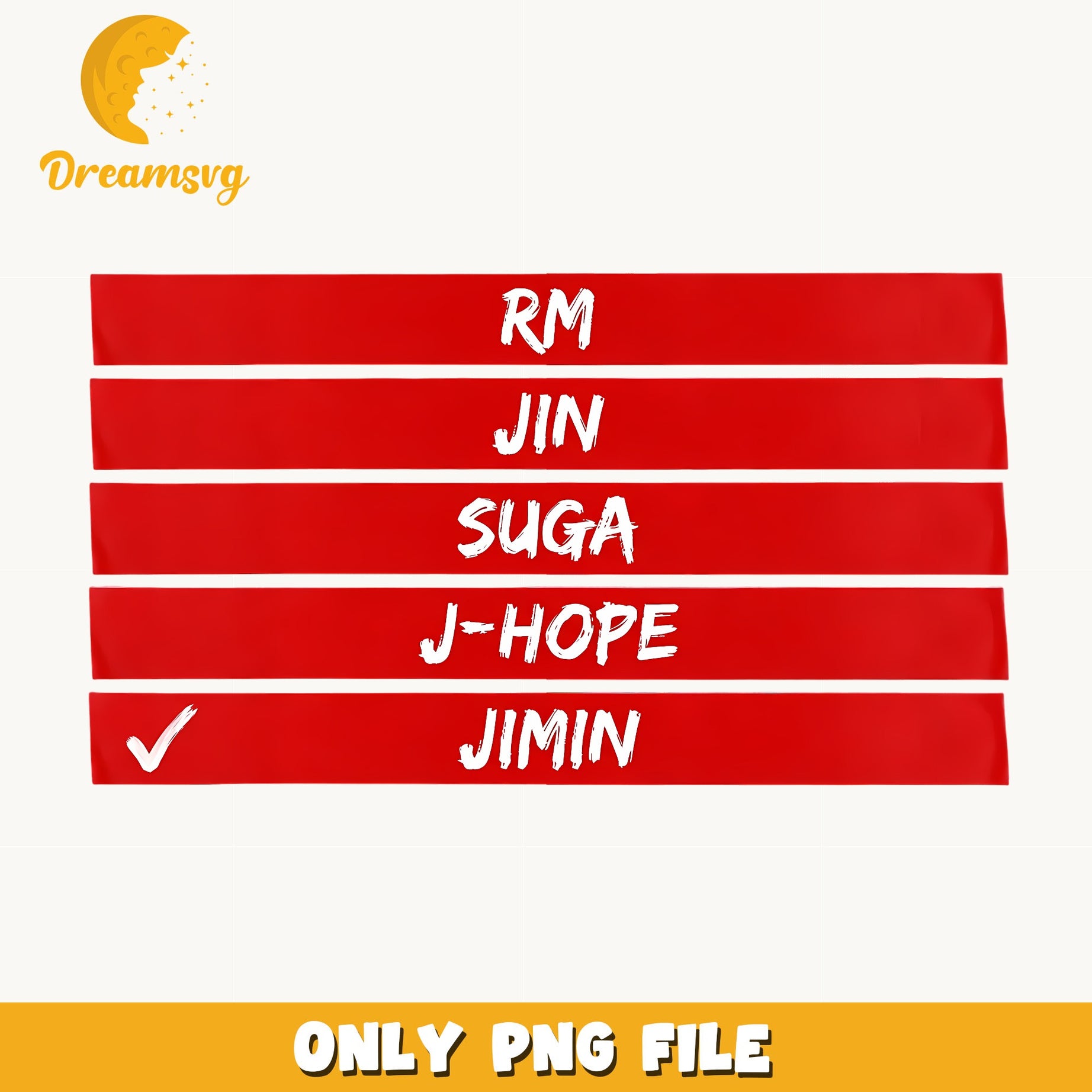 BTS Members Checklist Jimin PNG, Kpop Band PNG, Army Fan PNG
