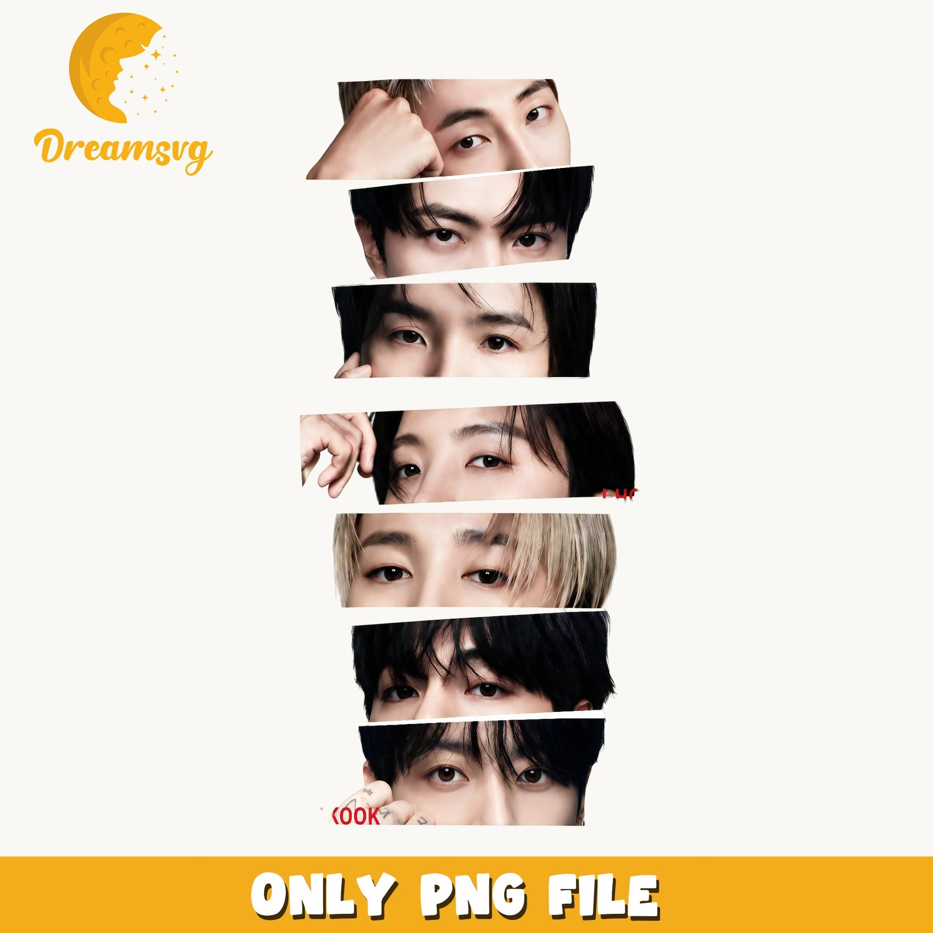 BTS Members Eyes PNG, Kpop Boy Band PNG, Army Gift PNG