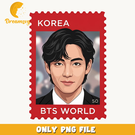 BTS World Korea Stamp PNG, Kpop Member Portrait PNG, BTS PNG