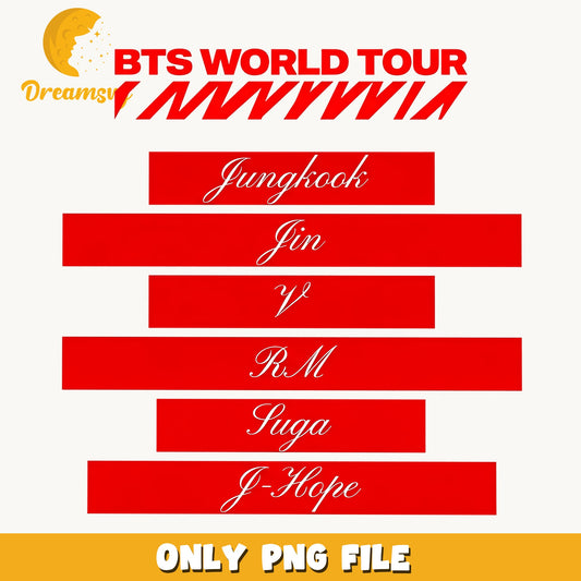 BTS World Tour PNG, Kpop Members Bundle PNG, Army Gift PNG