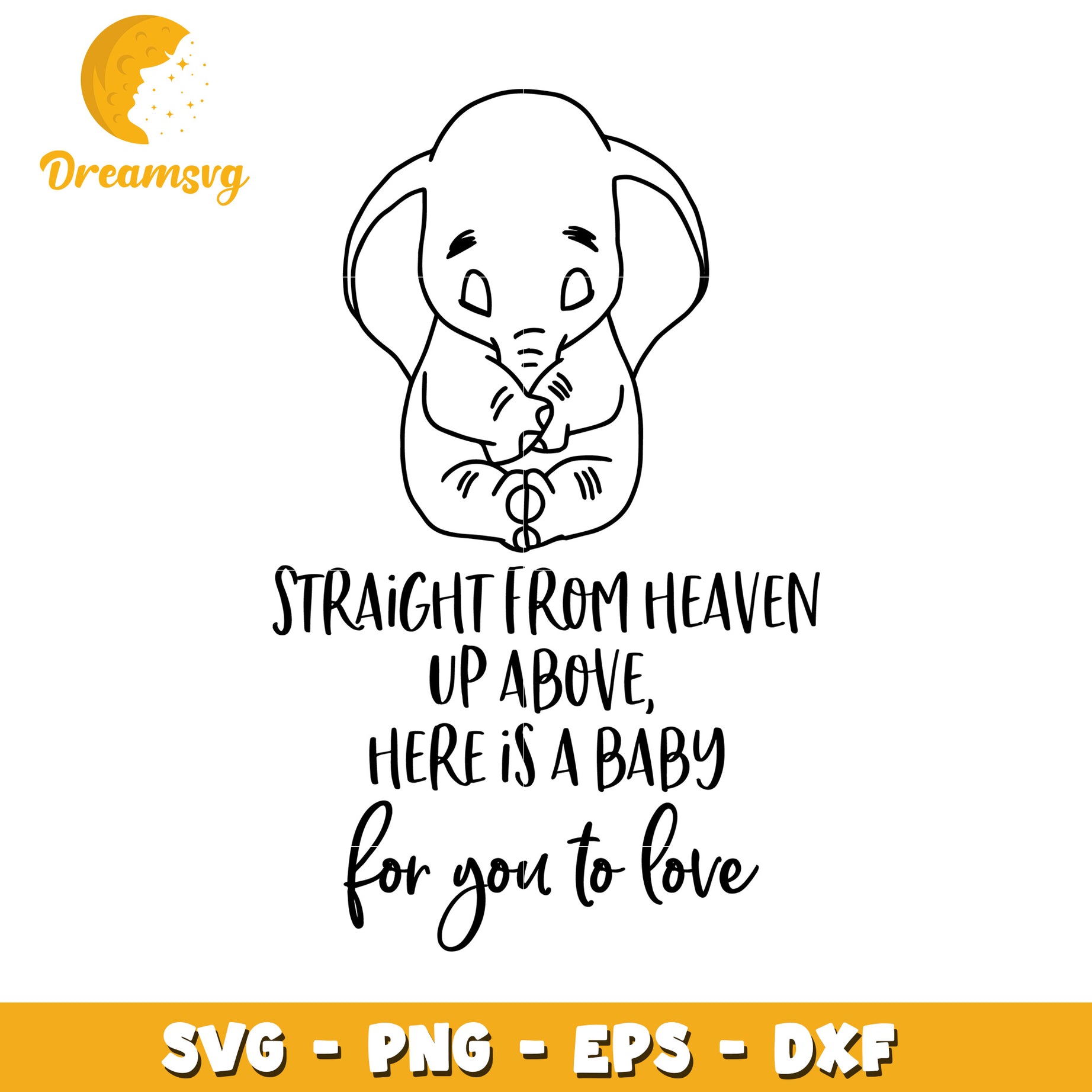 Baby Elephant SVG Cut File Heaven Design