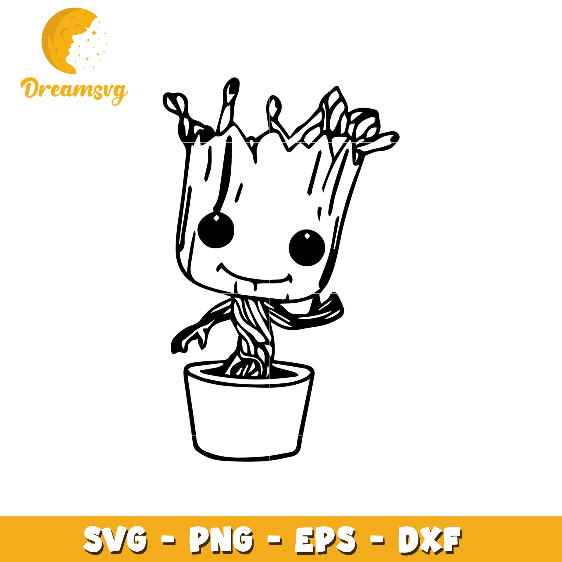 Baby Groot PNG, SVG, EPS, DXF files for crafts
