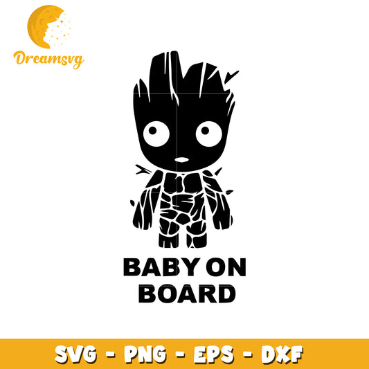 Baby Groot SVG Cut File Baby On Board