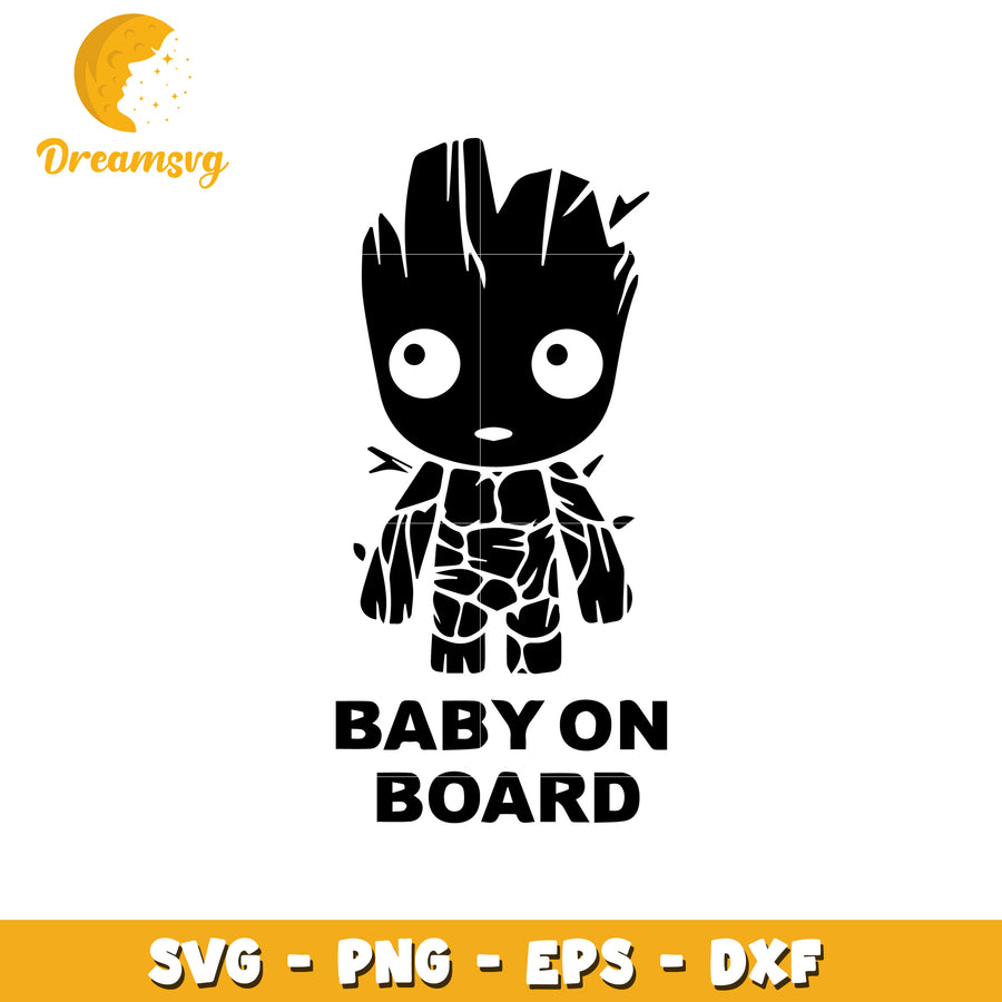 Baby Groot SVG Cut File Baby On Board