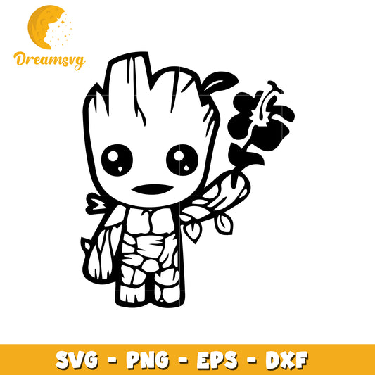 Baby Groot SVG Cut File Flower