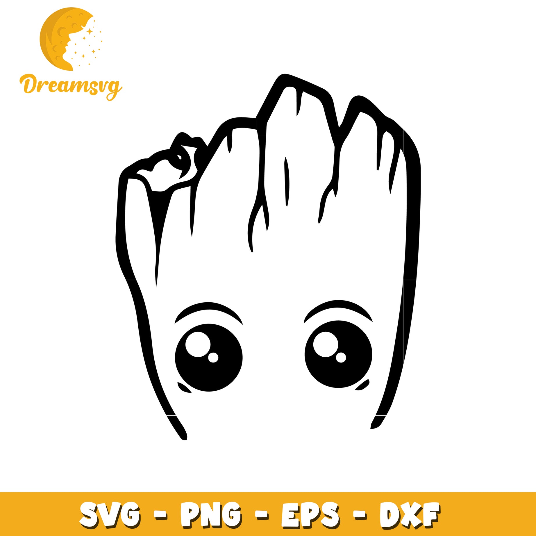 Baby Groot SVG PNG, Cute Groot face design for crafts