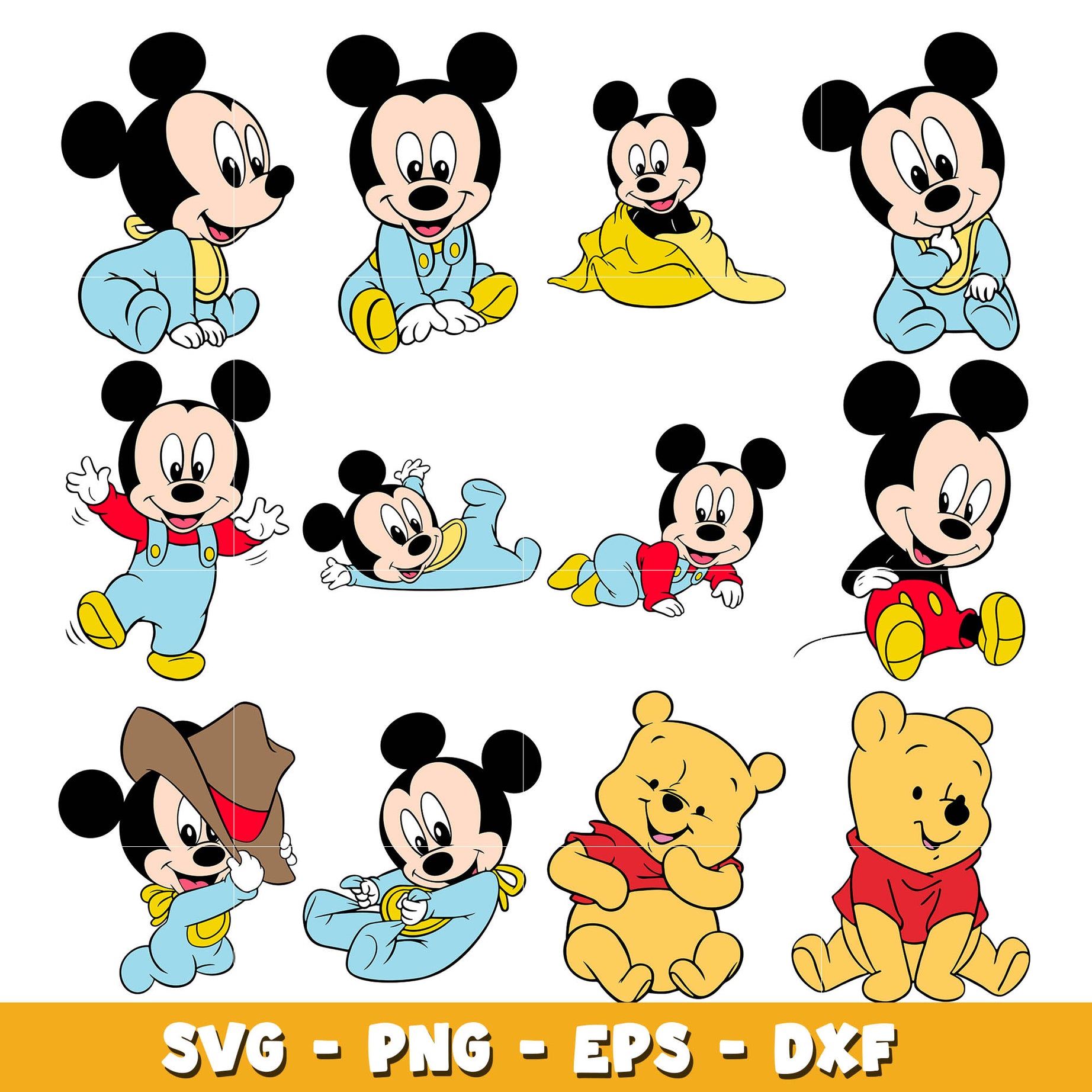 Layered Baby Mickey mouse  bundle svg, Disney svg, Digital download 