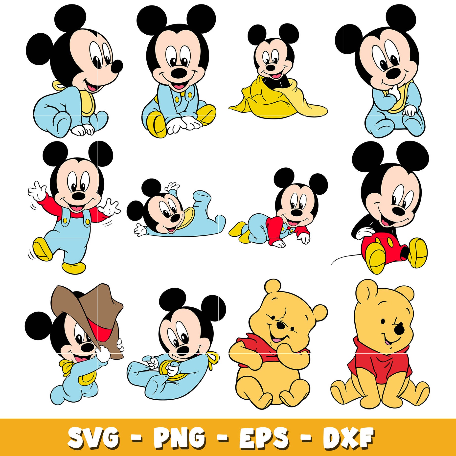 Disney mickey baby svg bundle, Disney mickey svg, Disney svg