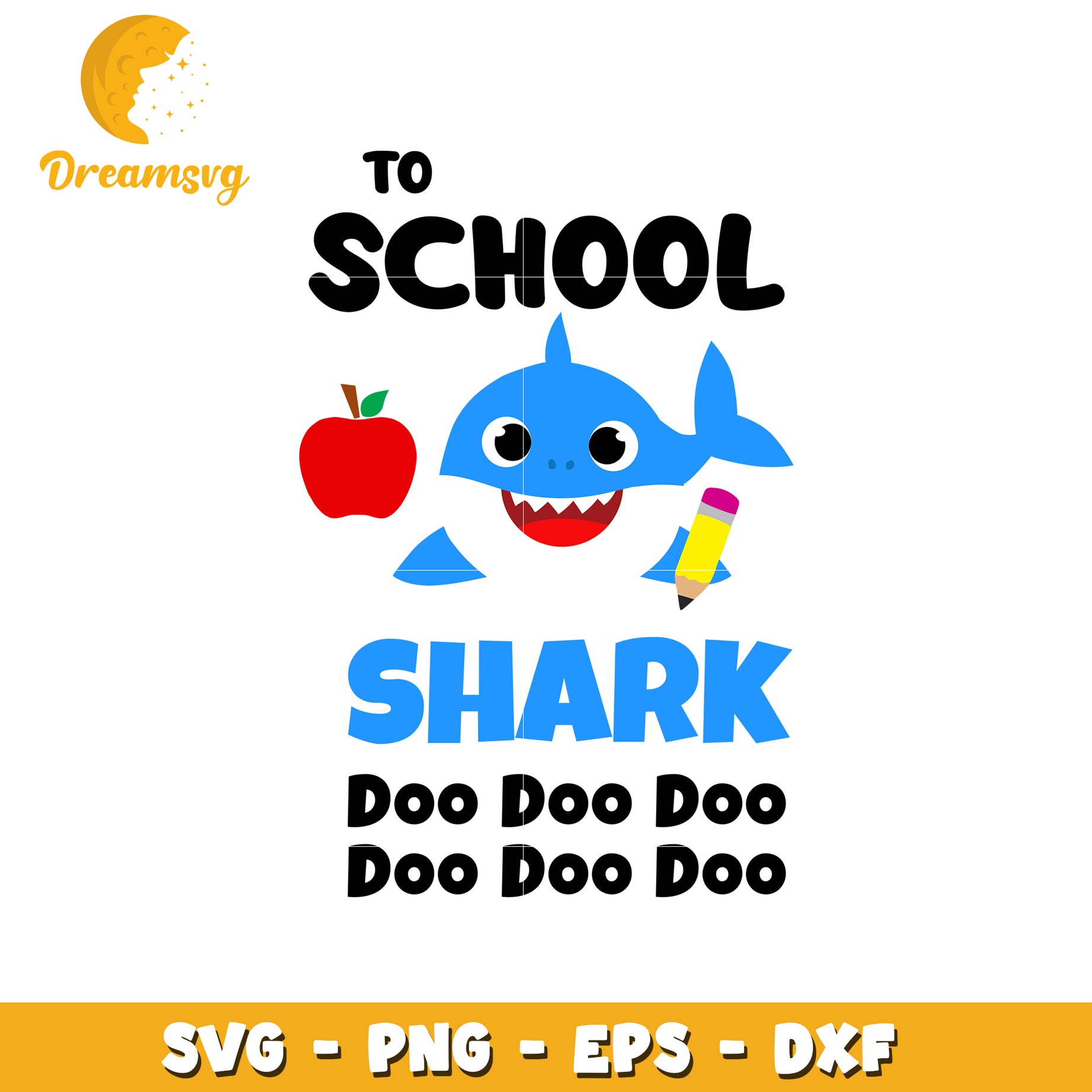 Baby Shark Back To School SVG Cut File