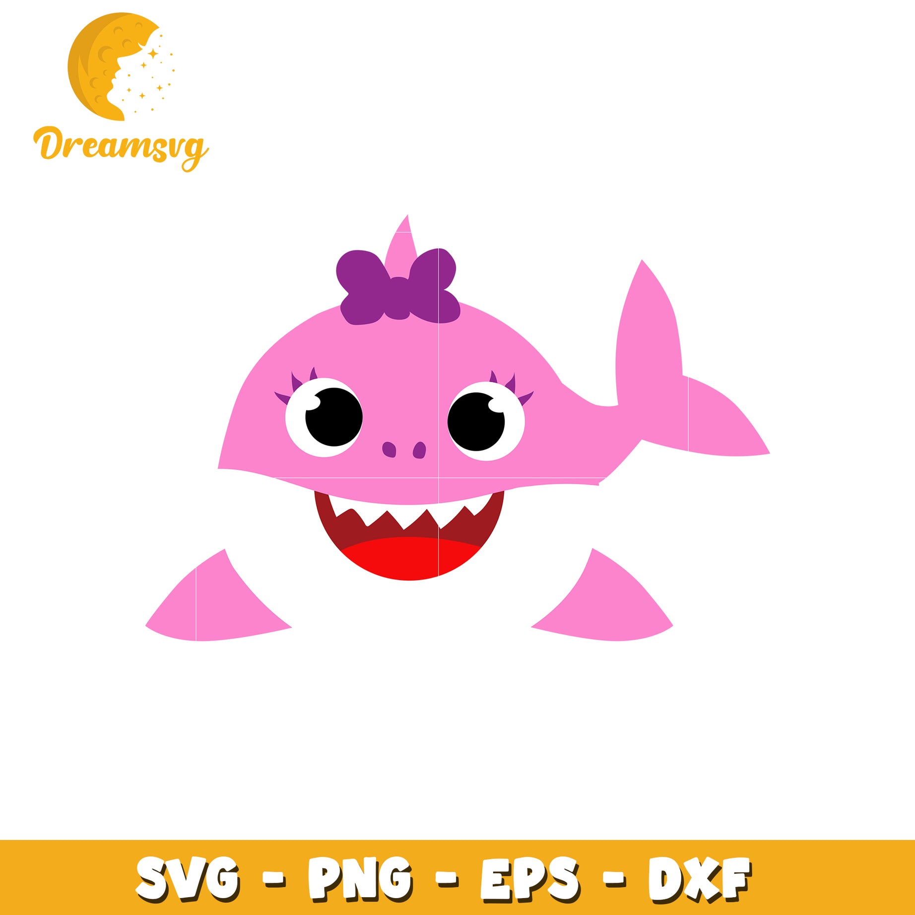 Baby Shark Girl SVG PNG EPS DXF Cut File