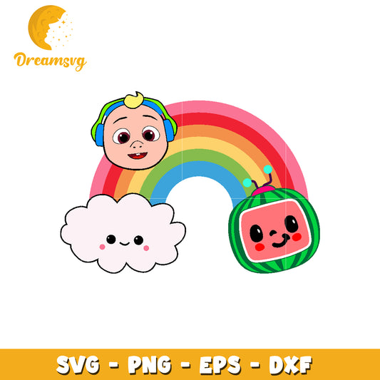 Baby Shark Rainbow SVG PNG EPS DXF