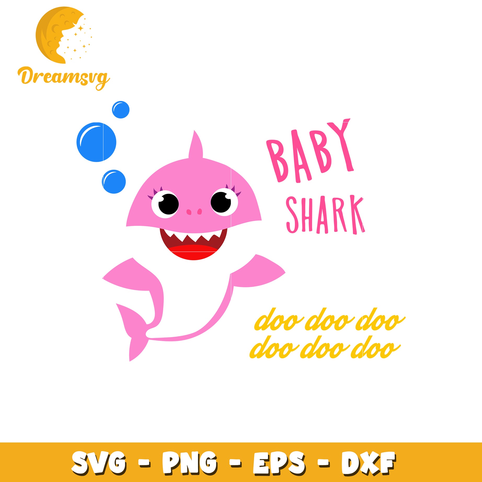 Baby Shark SVG Cut File PNG EPS DXF