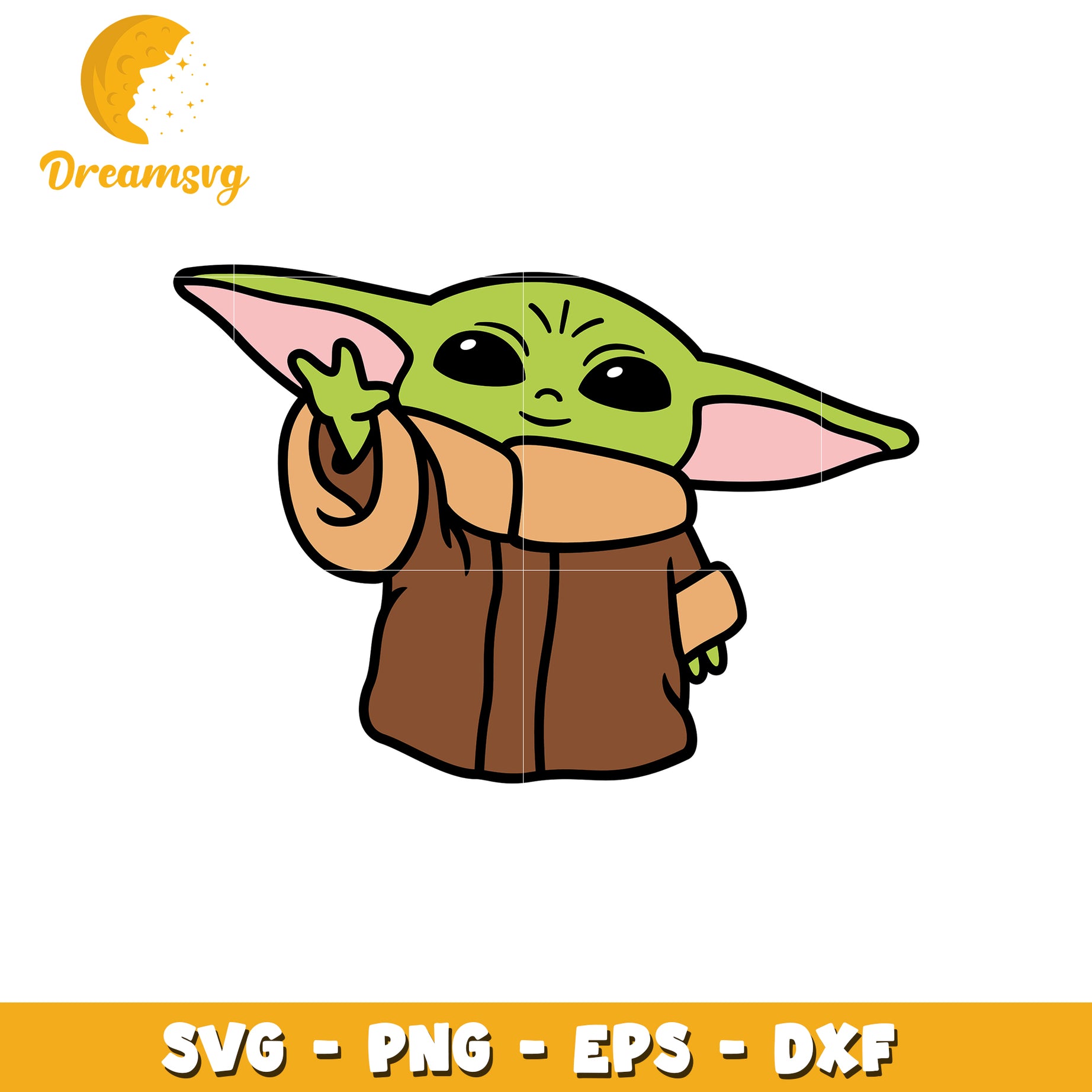 Baby Yoda PNG, Cute Cartoon Character for Download