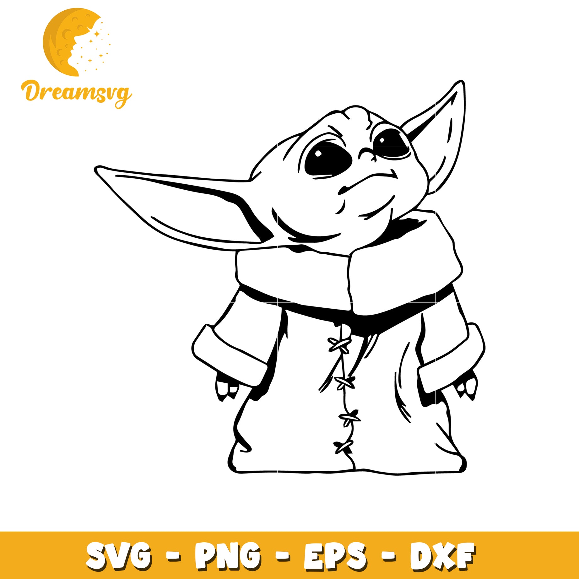 Baby Yoda SVG Cut File PNG EPS DXF